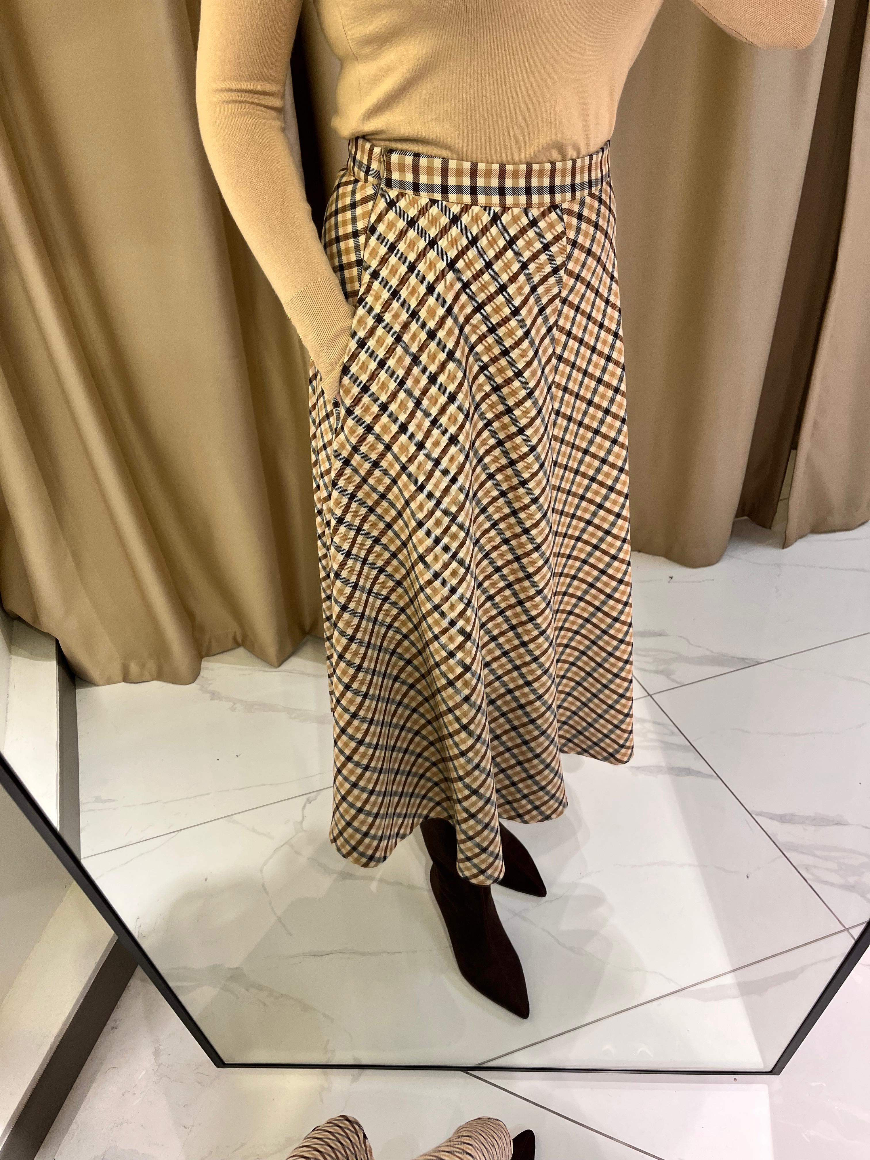 KARELİ KATLI MİDİ ETEK