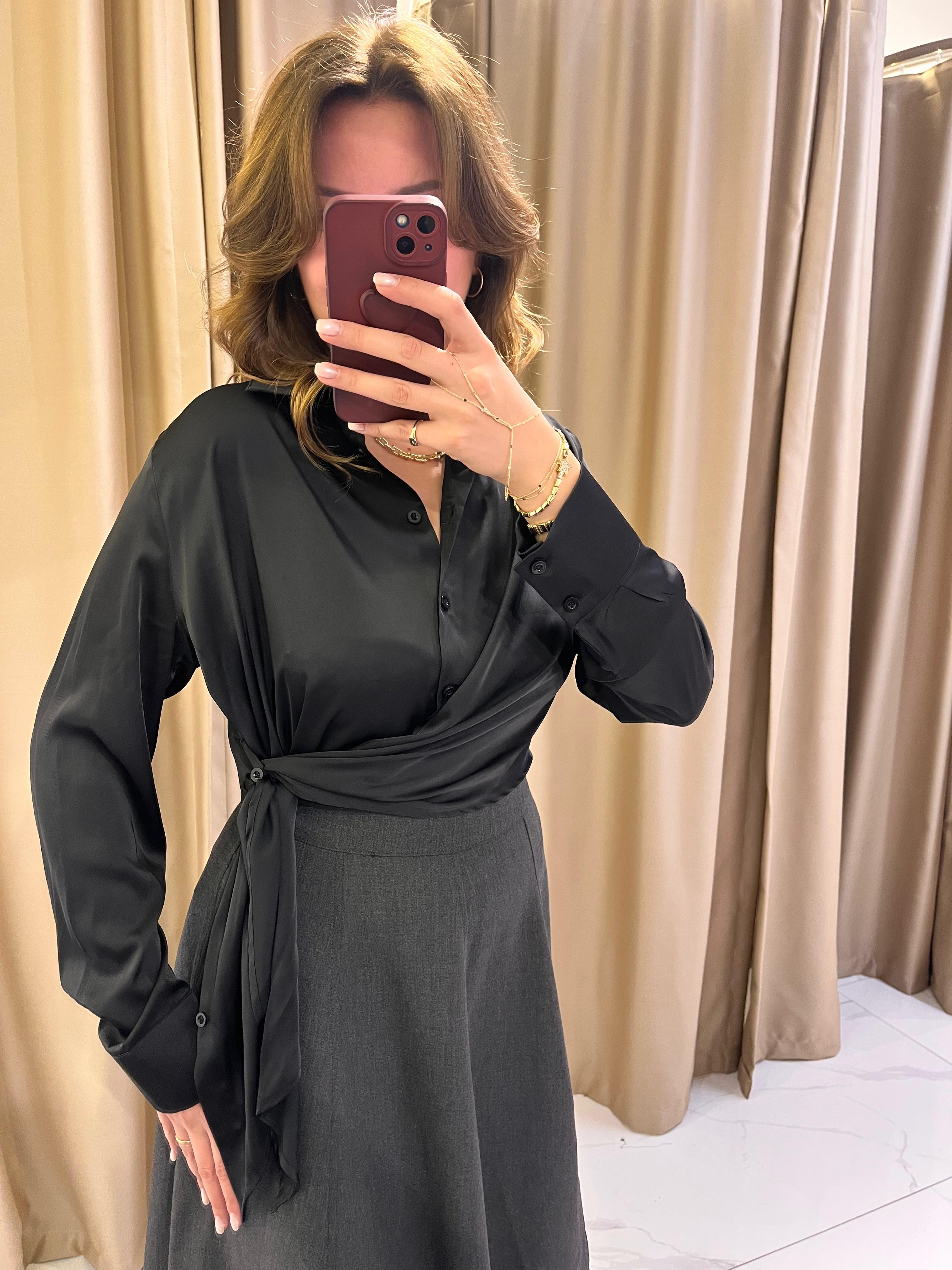 SATEN BAĞLAMA DETAY GÖMLEK