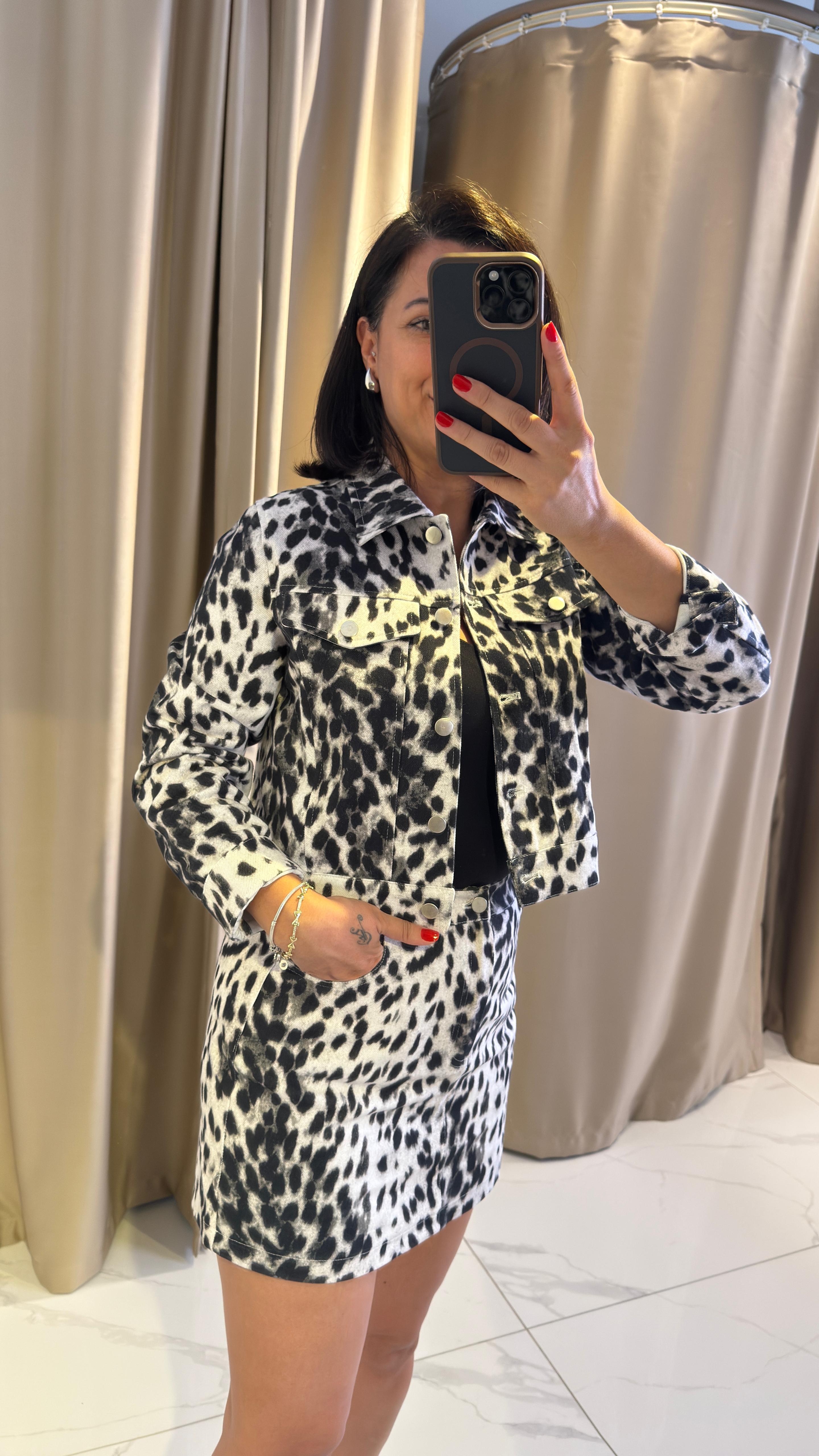 LEOPAR DESEN DENİM CEKET