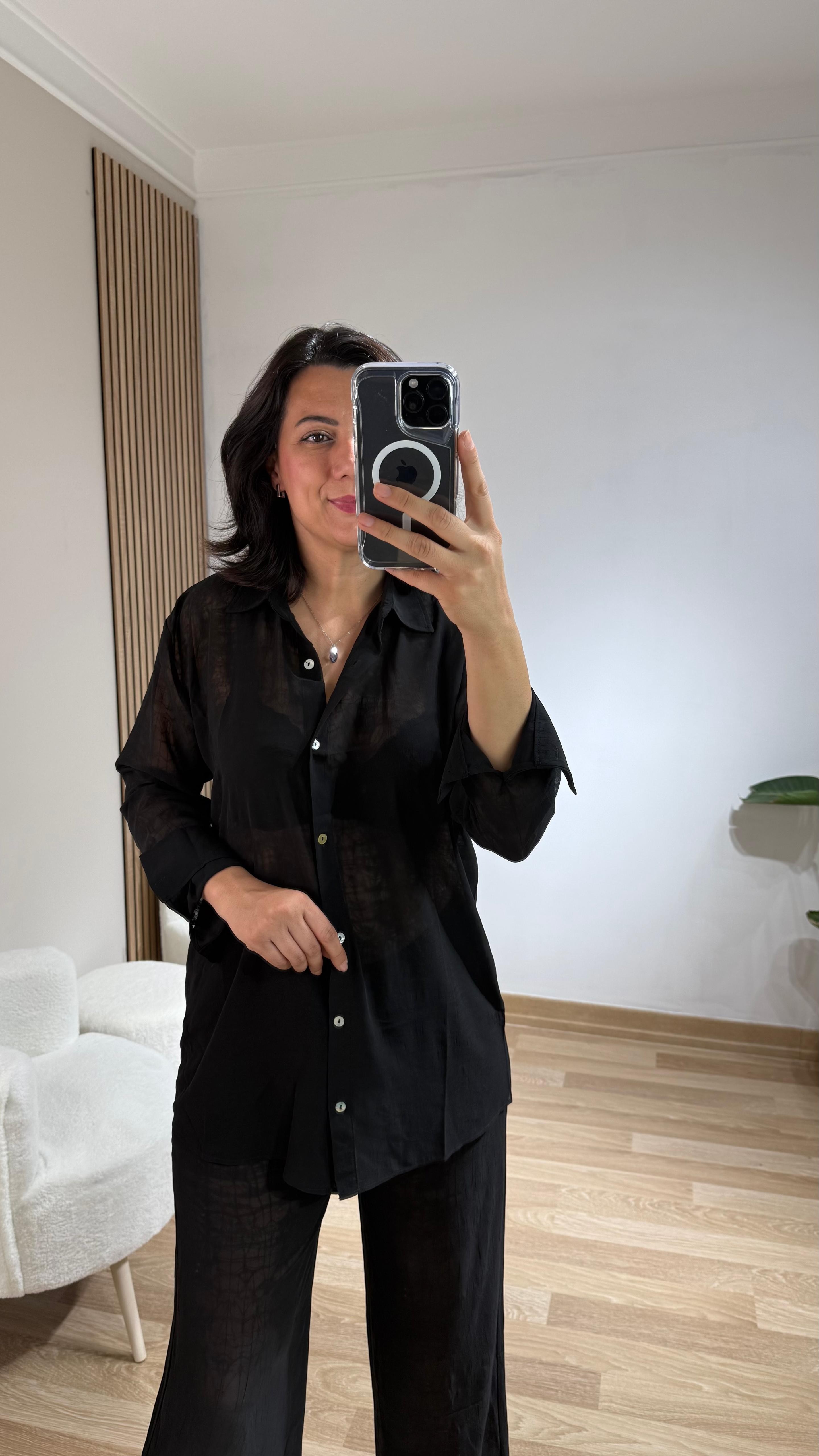 TRANSPARAN ŞORTLU PANTOLON