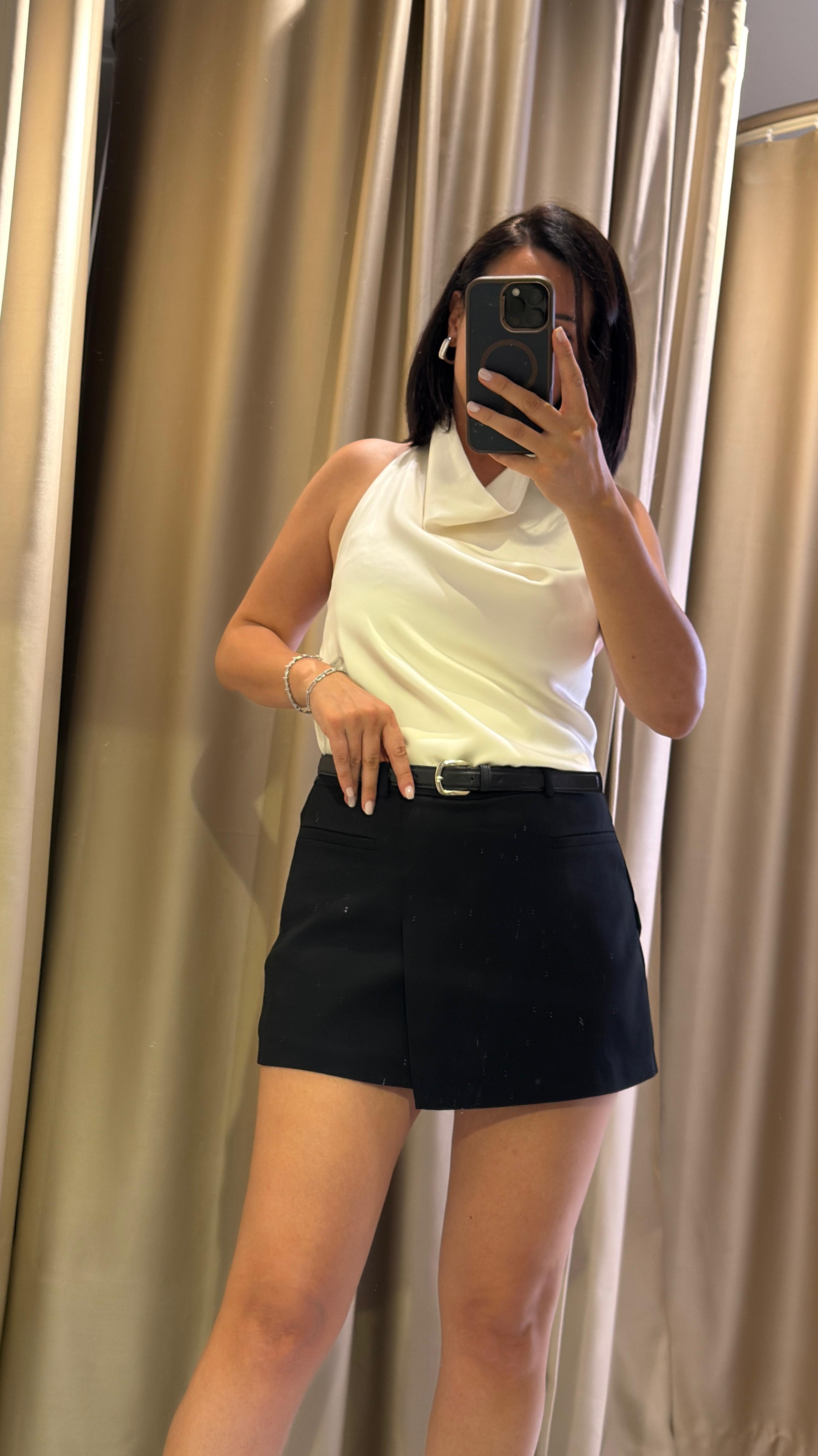 KEMER DETAYLI MİNİ ŞORT ETEK