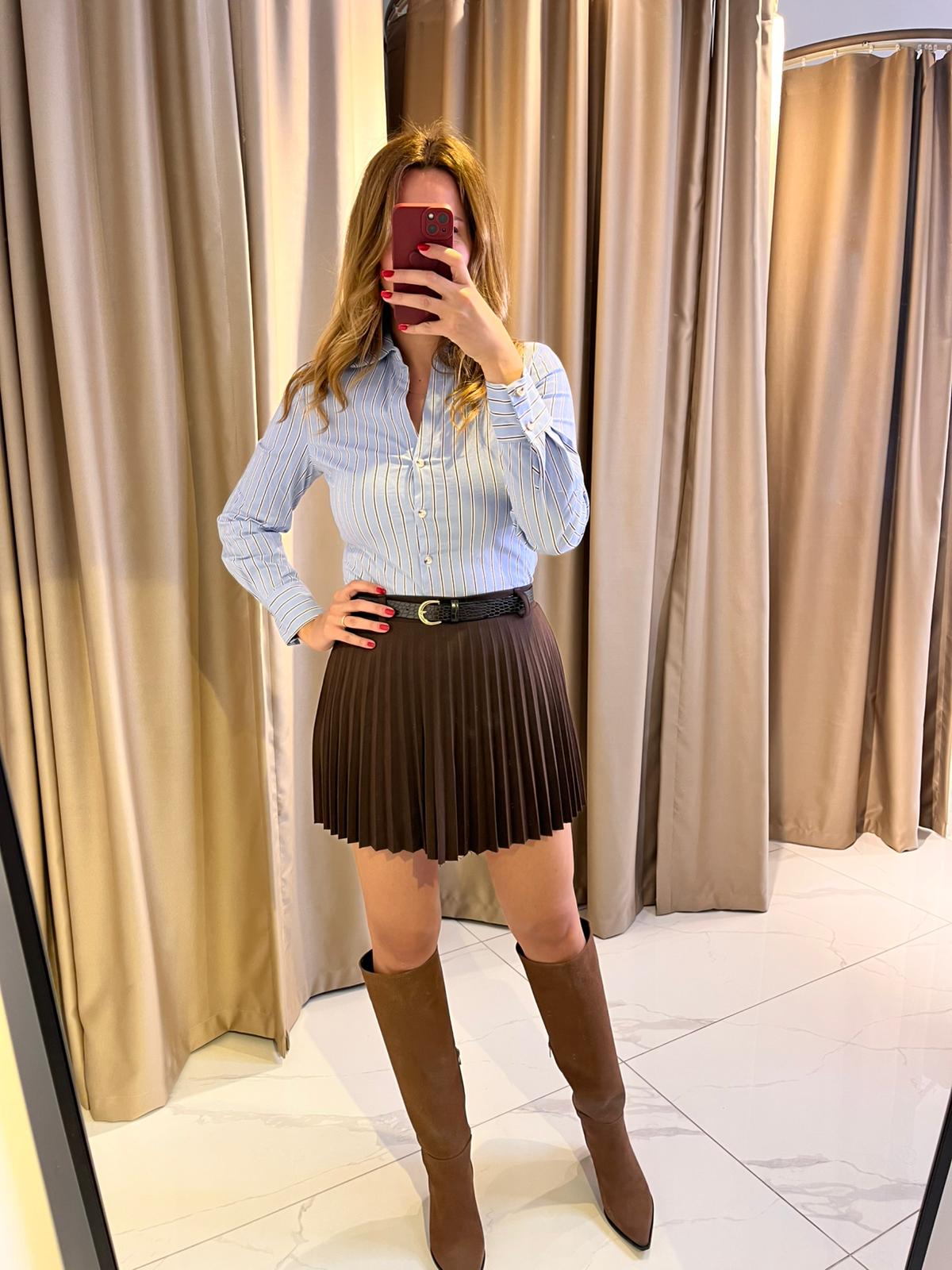 PİLELİ KEMERLİ MİNİ ETEK