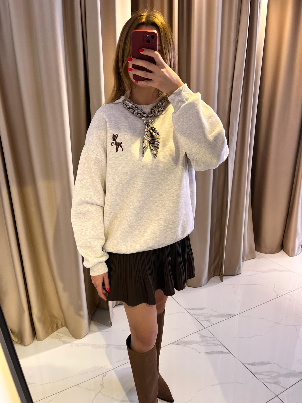 YAKA FULAR DETAYLI SWEAT