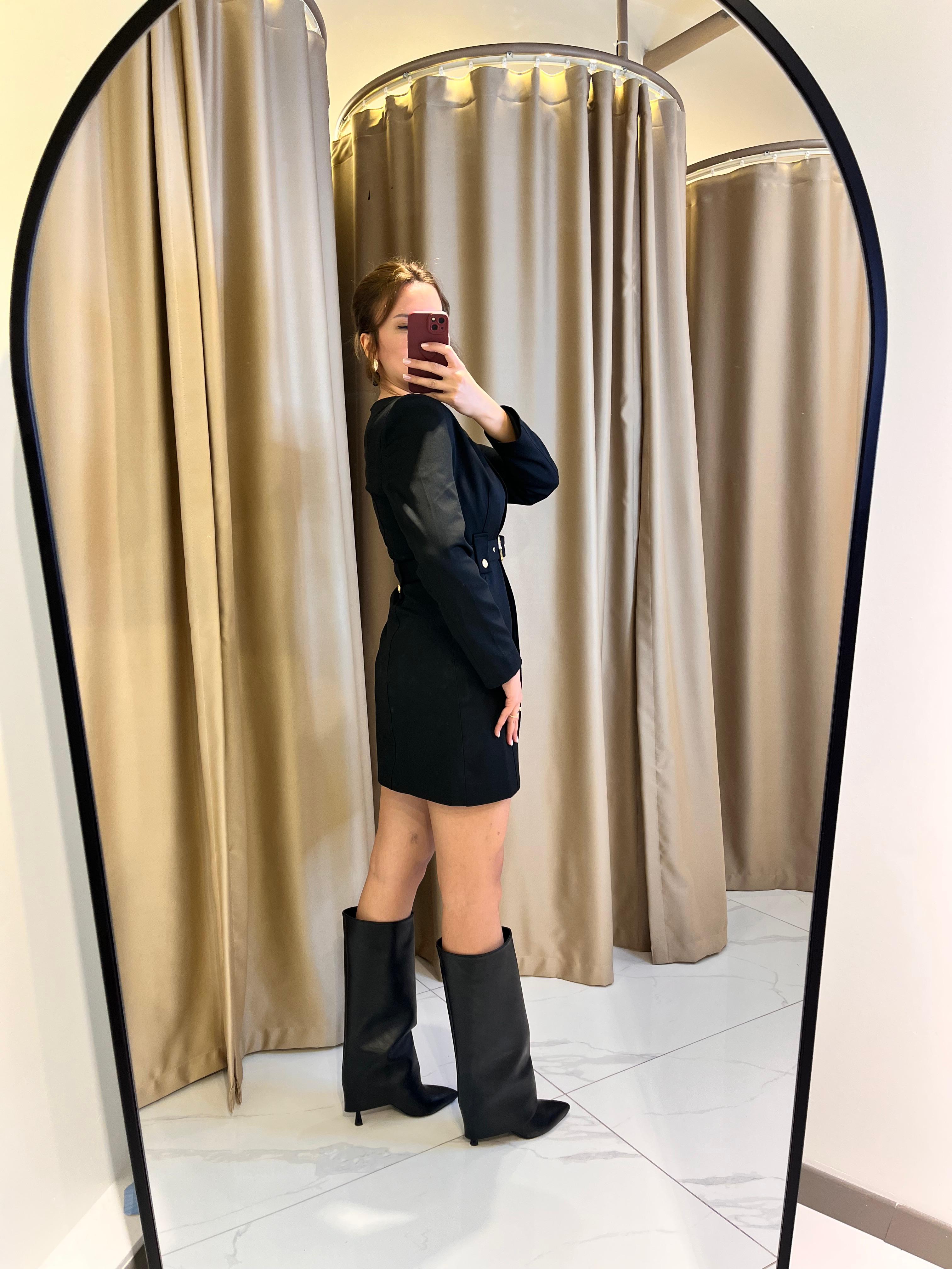 KEMER DETAY MİNİ ELBİSE