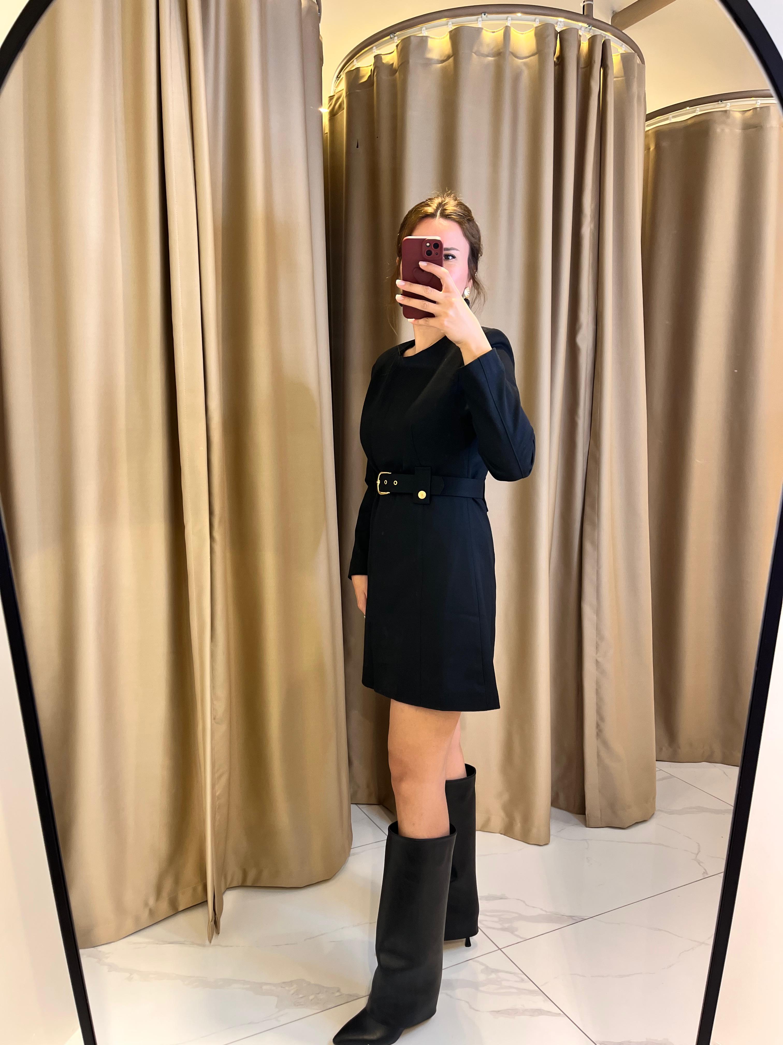 KEMER DETAY MİNİ ELBİSE