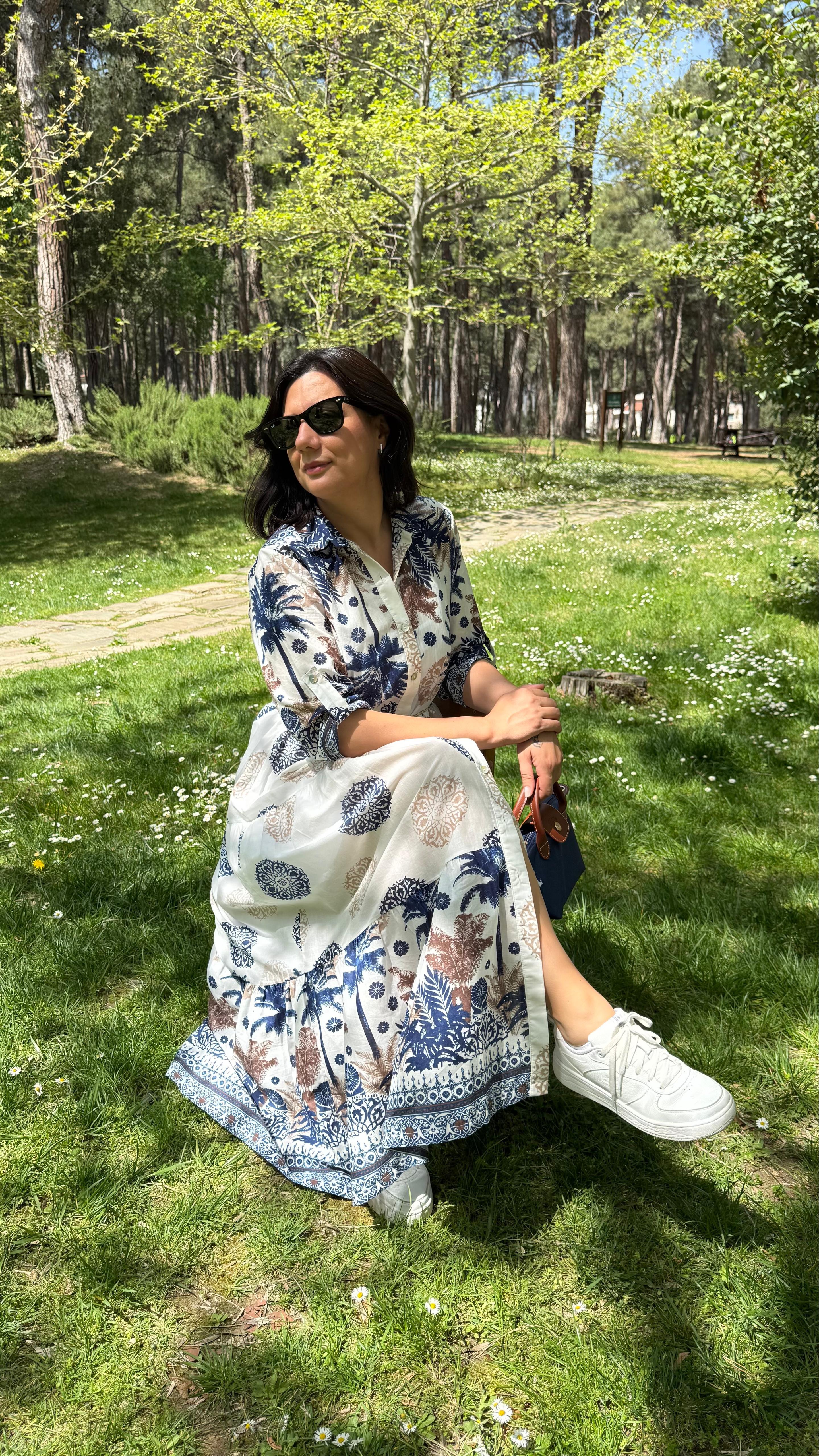 PREMİUM DESENLİ COTTON ELBİSE