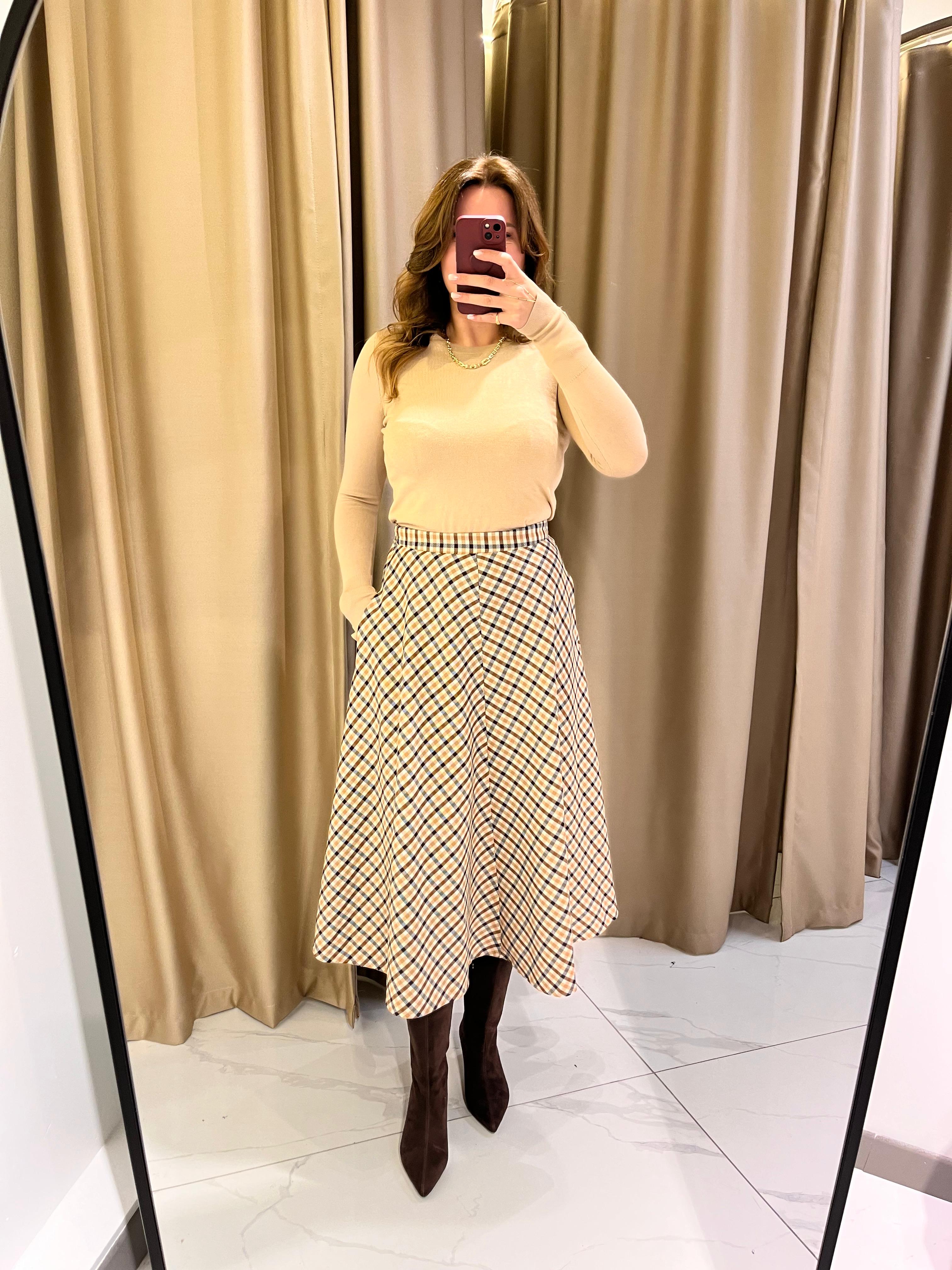 KARELİ KATLI MİDİ ETEK