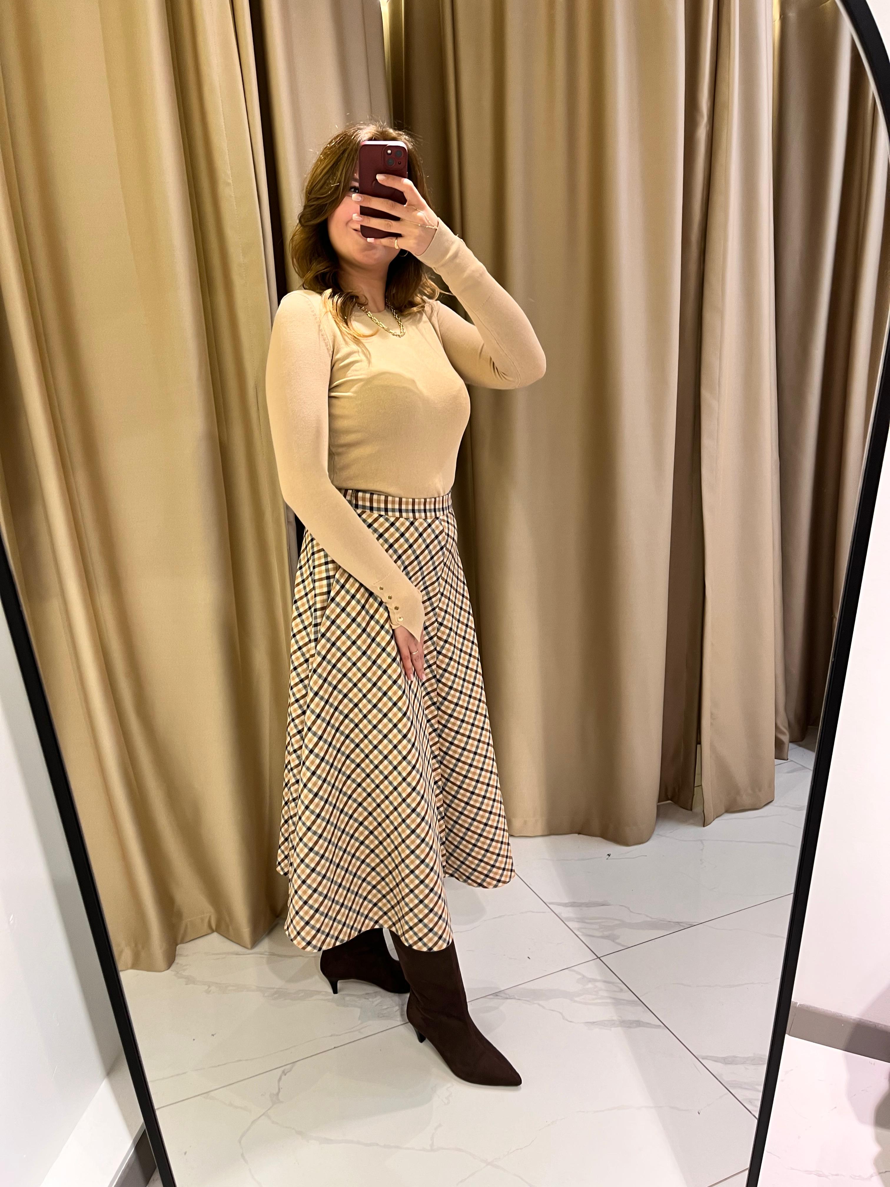 KARELİ KATLI MİDİ ETEK