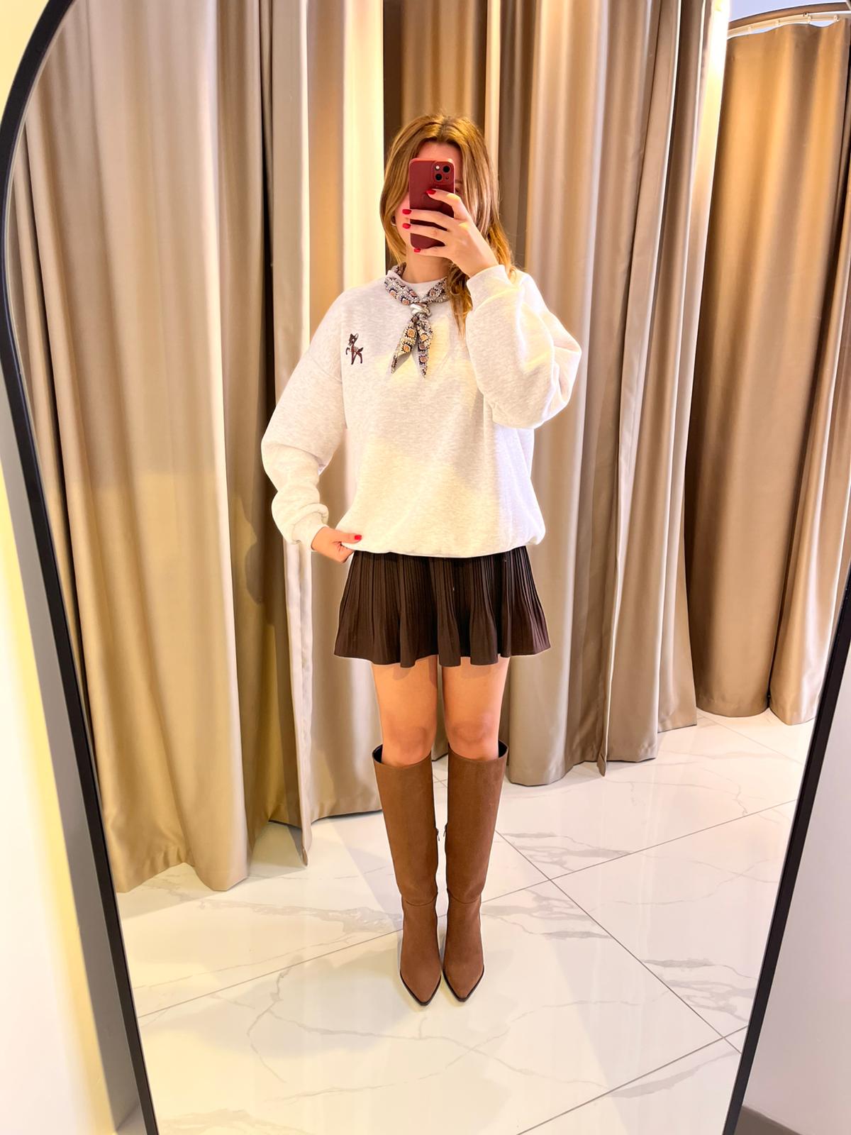 YAKA FULAR DETAYLI SWEAT