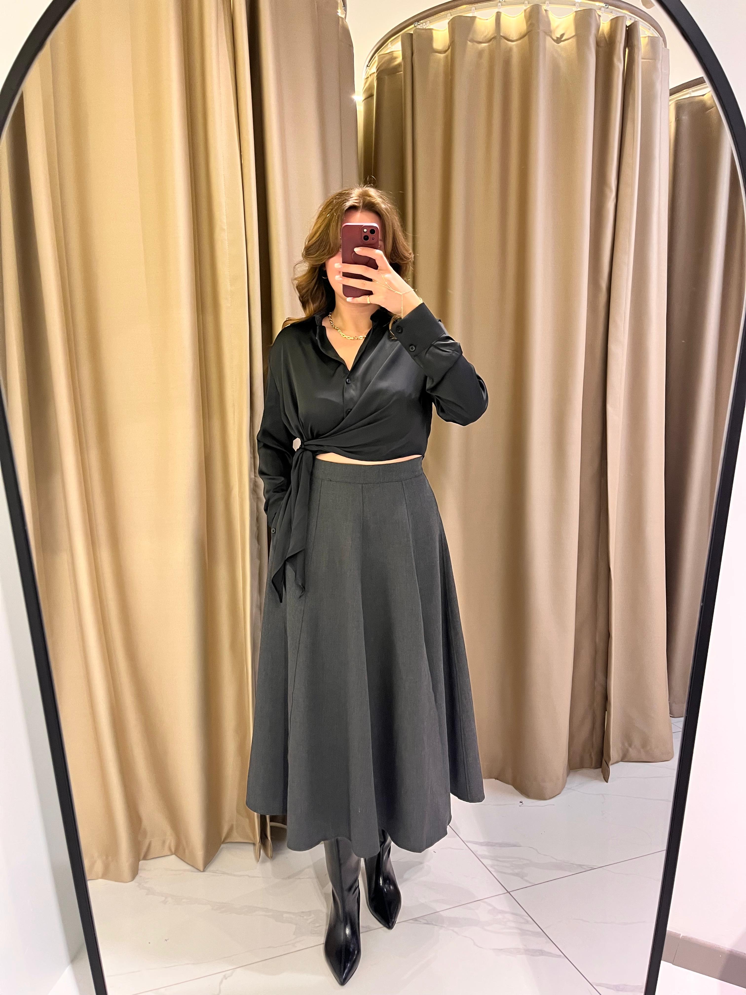 GODELİ YIRTMAÇLI ETEK