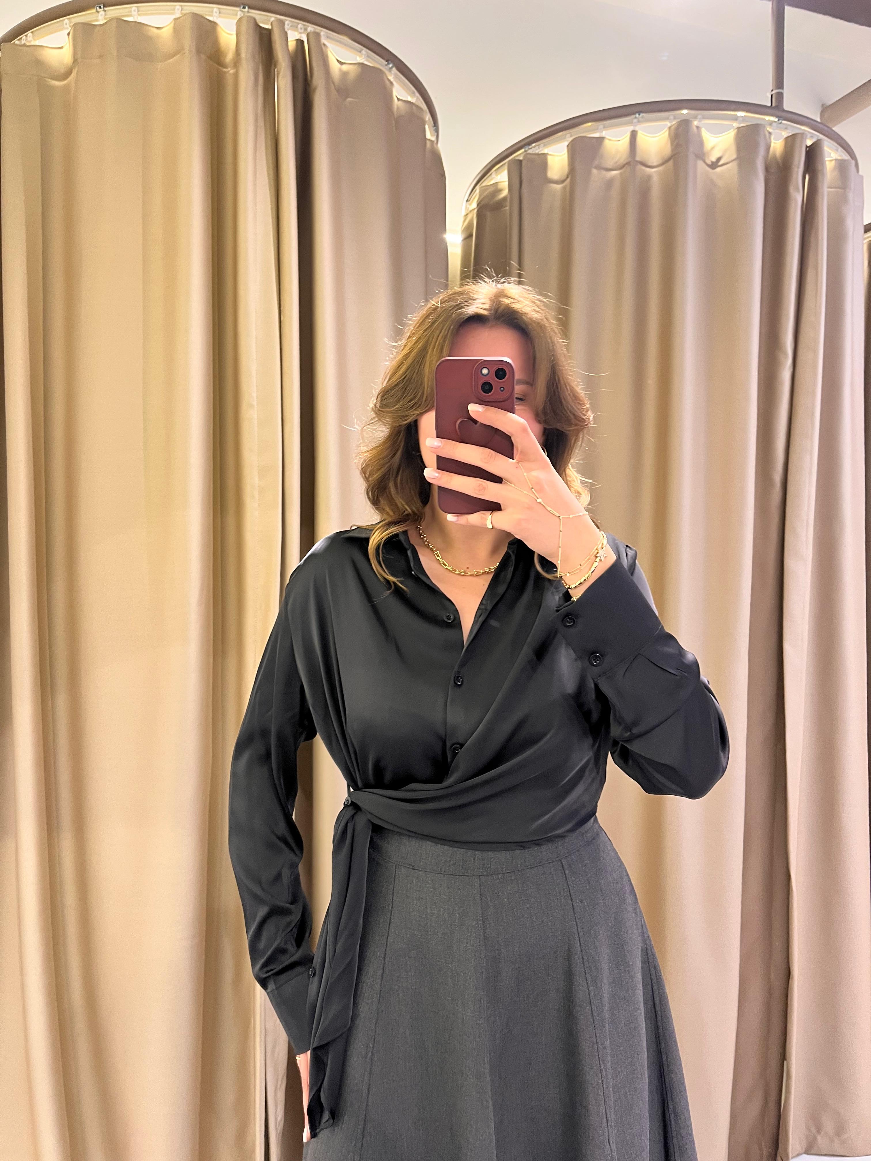 SATEN BAĞLAMA DETAY GÖMLEK