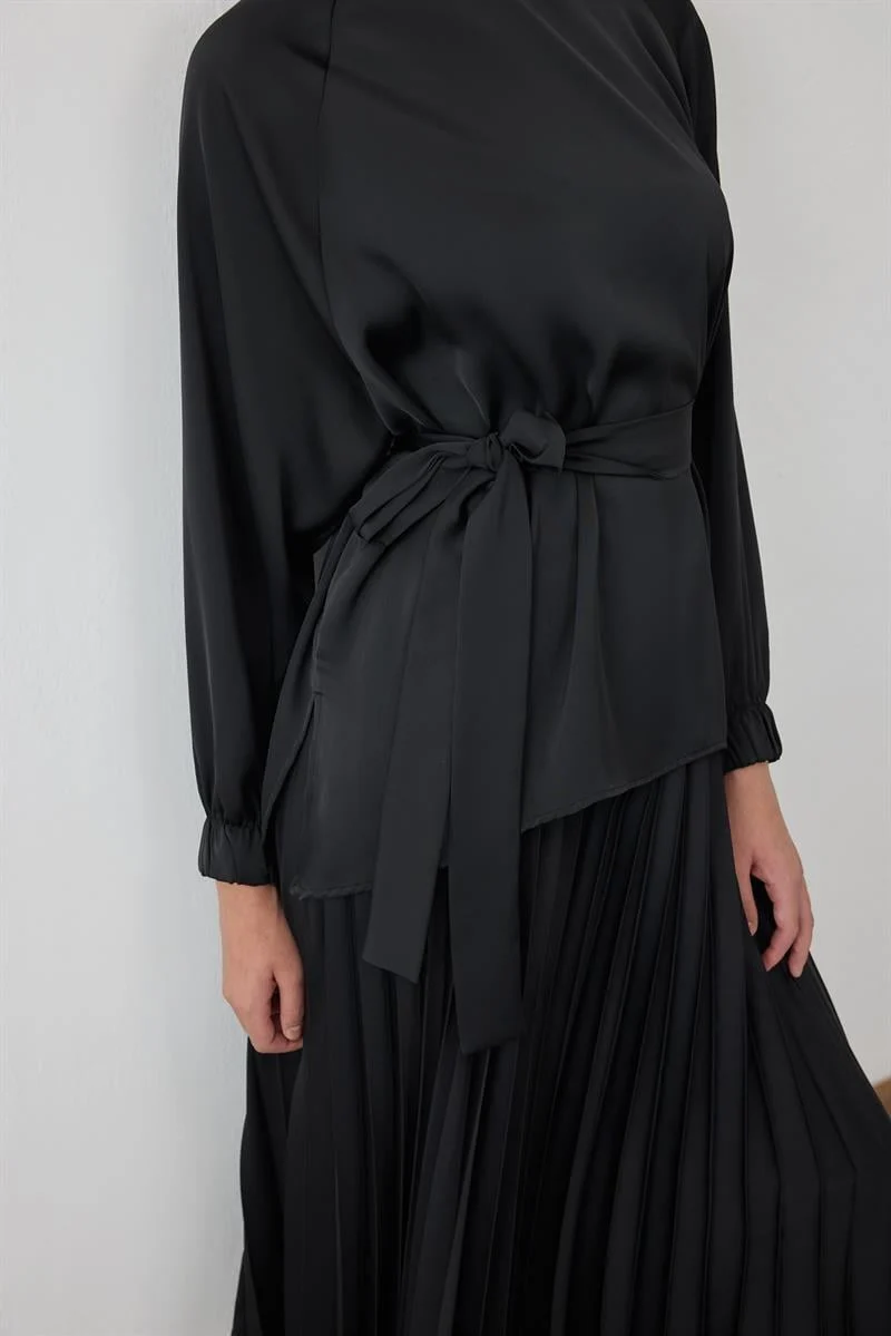 MİORİ NORA SATEN PLİSE ETEKLİ TAKIM MIO26K0500021