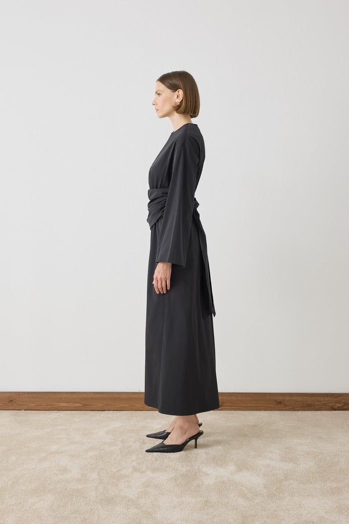 TERZİ DÜKKANI ROSE BÜZGÜLÜ DETAYLI ELBİSE TD26K31000007