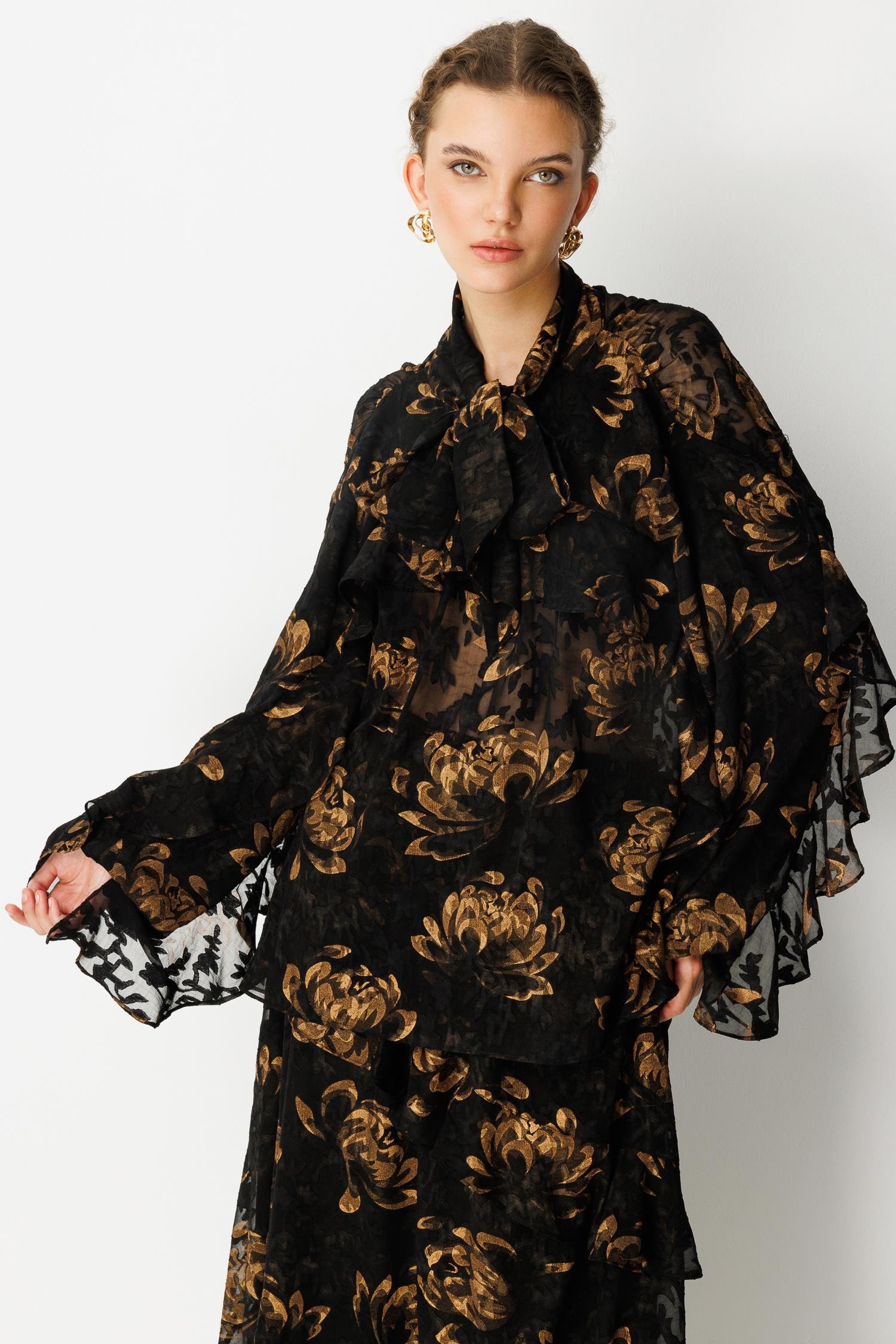 GHİSA FIRFIR DETAYLI ŞİFON TAKIM 26KGSTKM4137