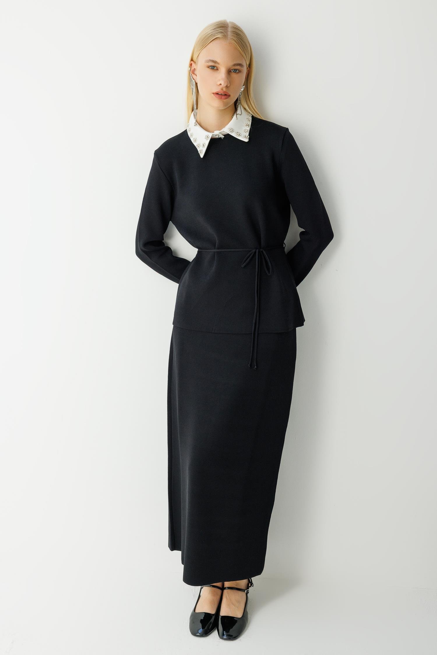 GHİSA SEYYAR YAKA TRİKO TAKIM 26KOBTKM4040 - Siyah