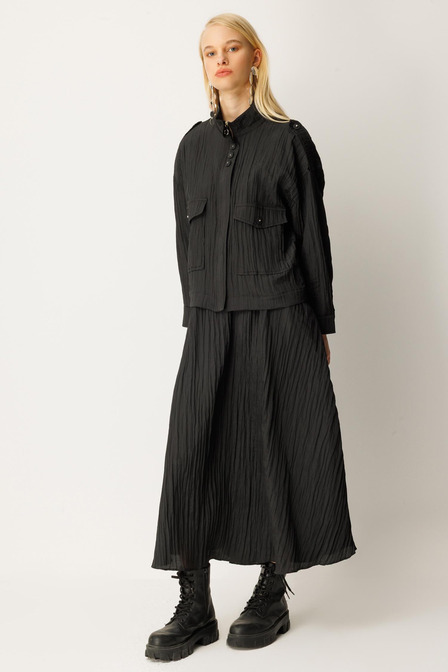 GHİSA ELBİSE CEKET TAKIM 26KGSTKM3196 - Siyah