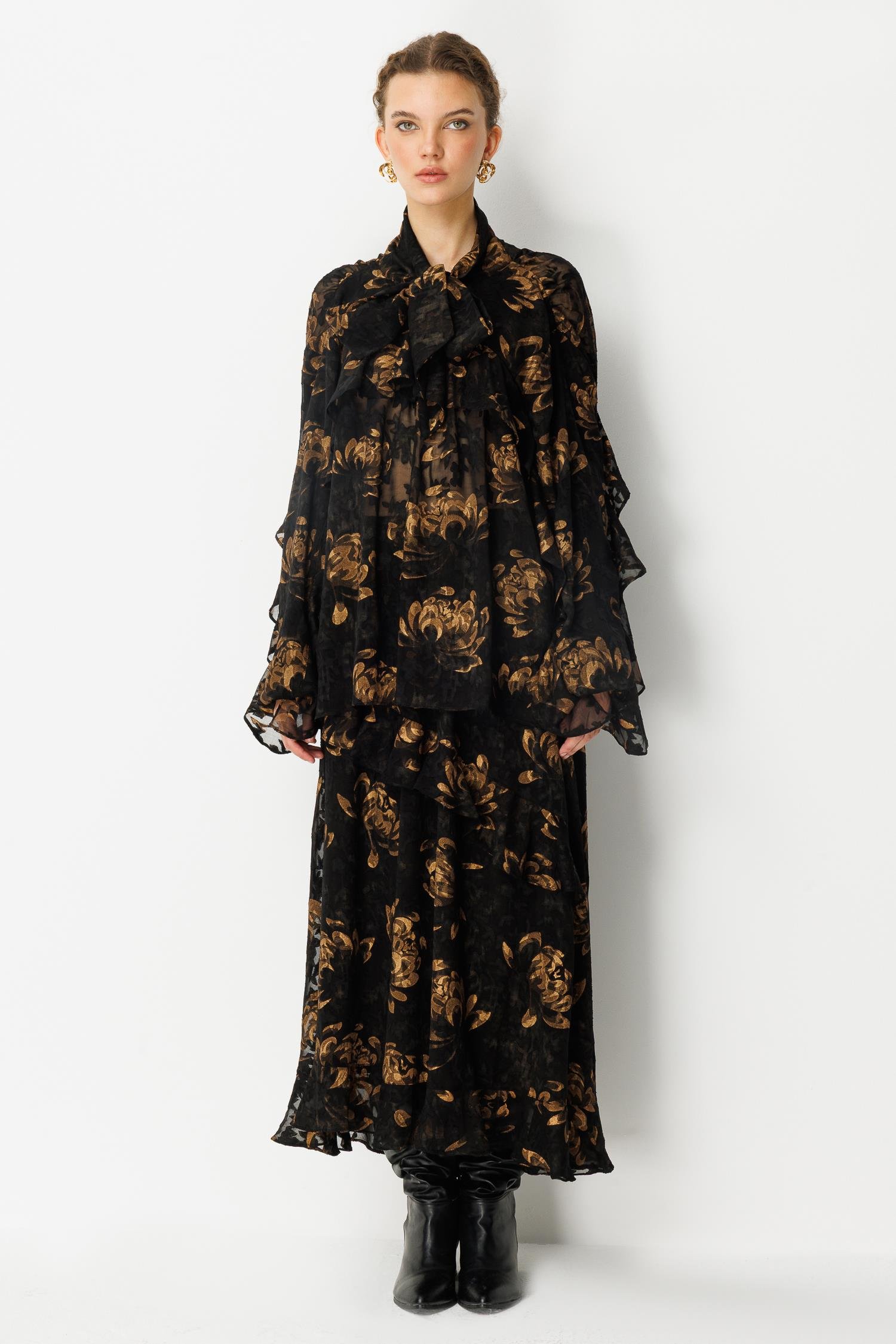 GHİSA FIRFIR DETAYLI ŞİFON TAKIM 26KGSTKM4137