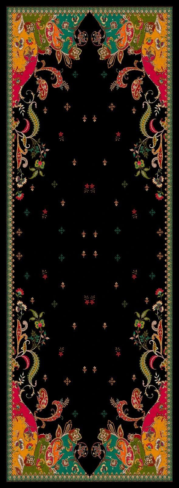 BLACK FLORAL ŞAL