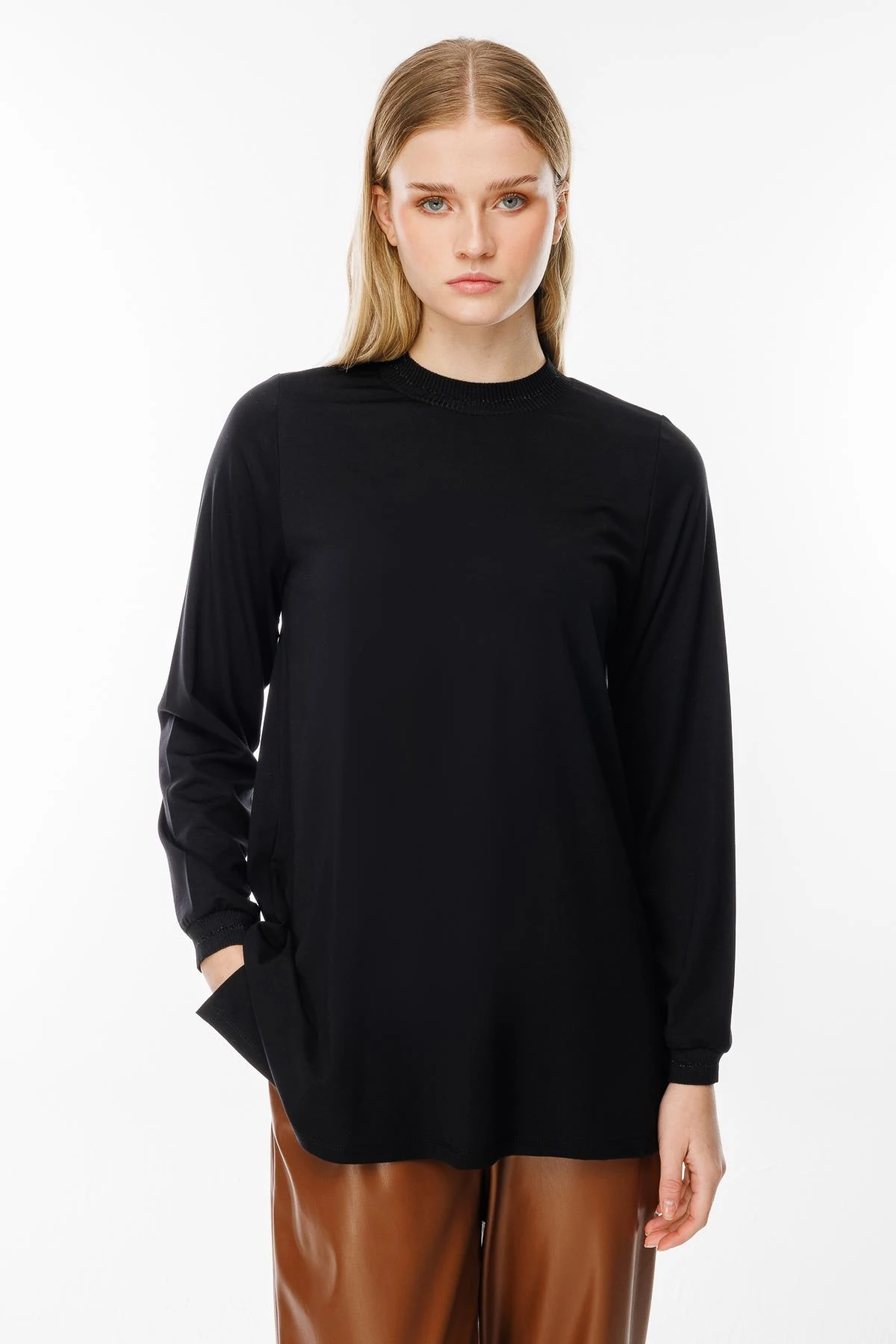 GHİSA UZUN KOL SİMLİ TUNİK GSBASİC4829