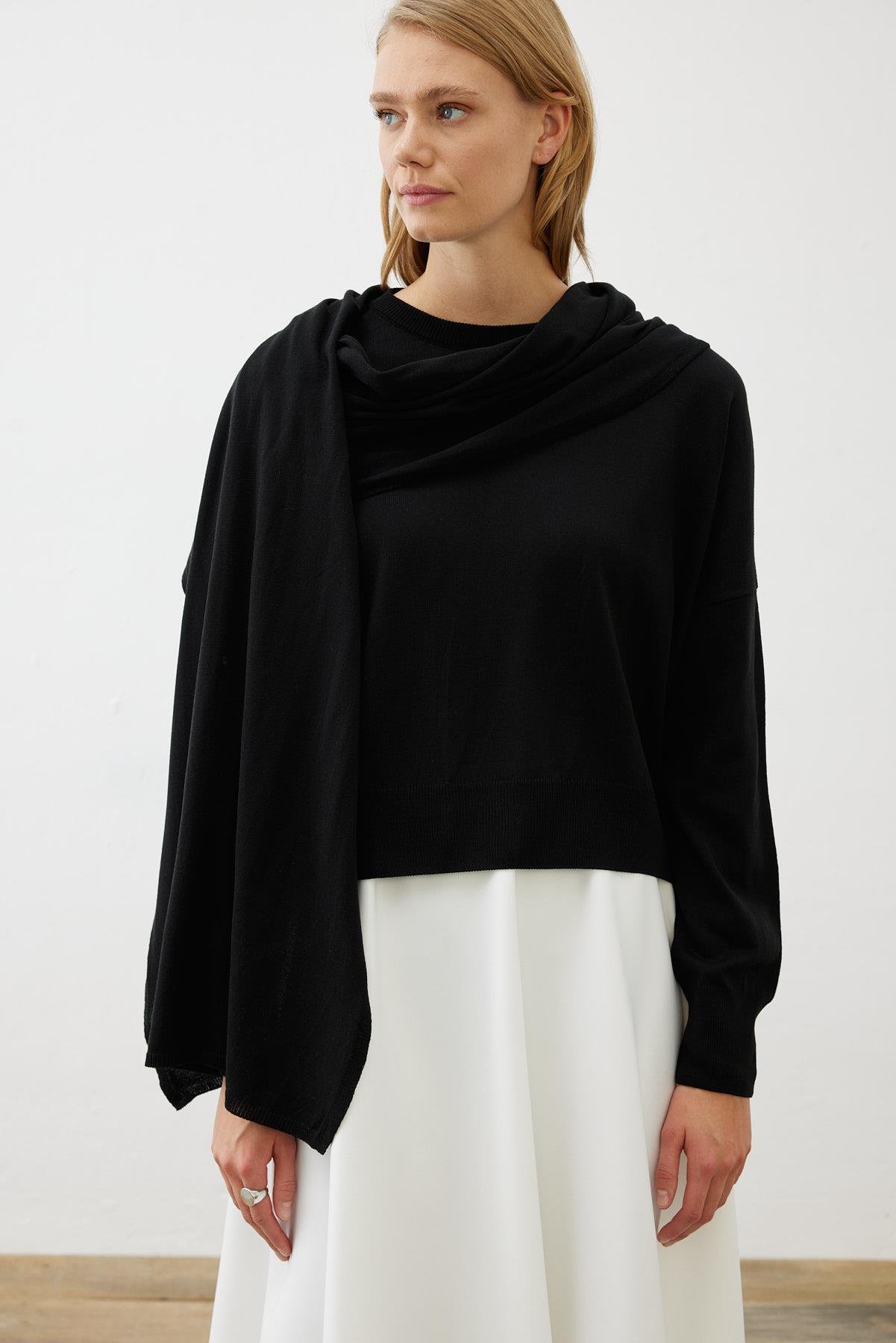 TERZİ DÜKKANI BELLA ŞAL DETAYLI TRİKO KAZAK TD24K15033009