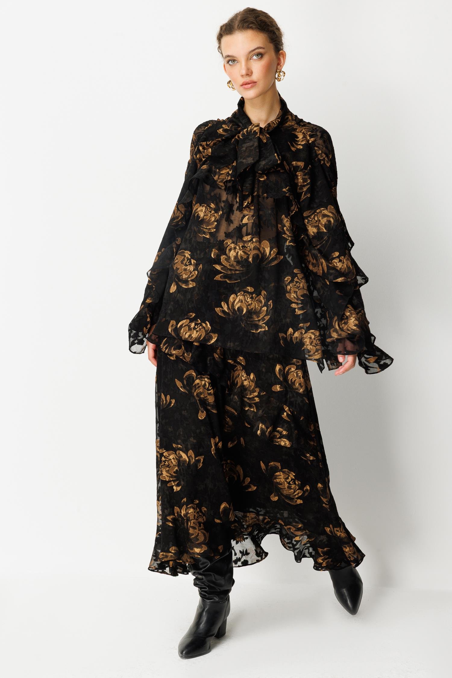 GHİSA FIRFIR DETAYLI ŞİFON TAKIM 26KGSTKM4137