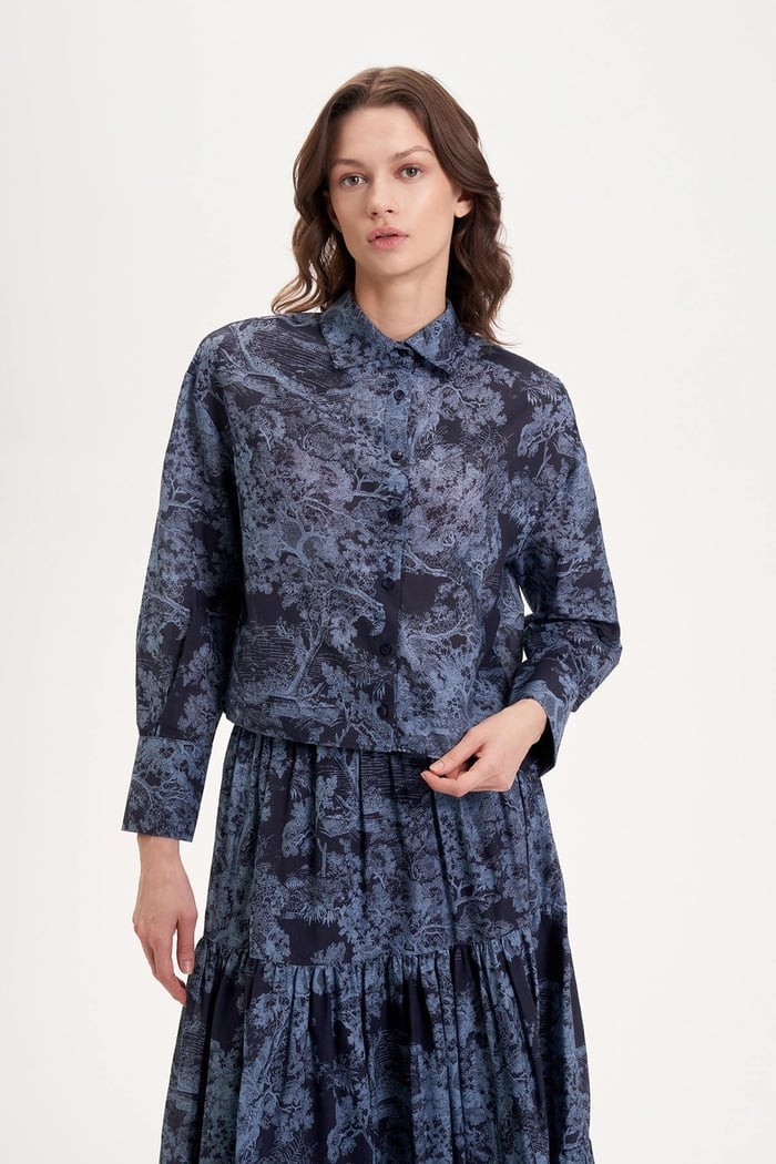 LADY DESENLİ VUAL ETEKLİ TAKIM - İndigo