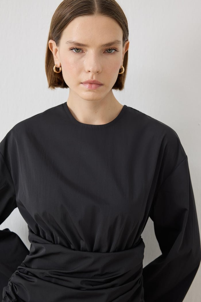 TERZİ DÜKKANI ROSE BÜZGÜLÜ DETAYLI ELBİSE TD26K31000007