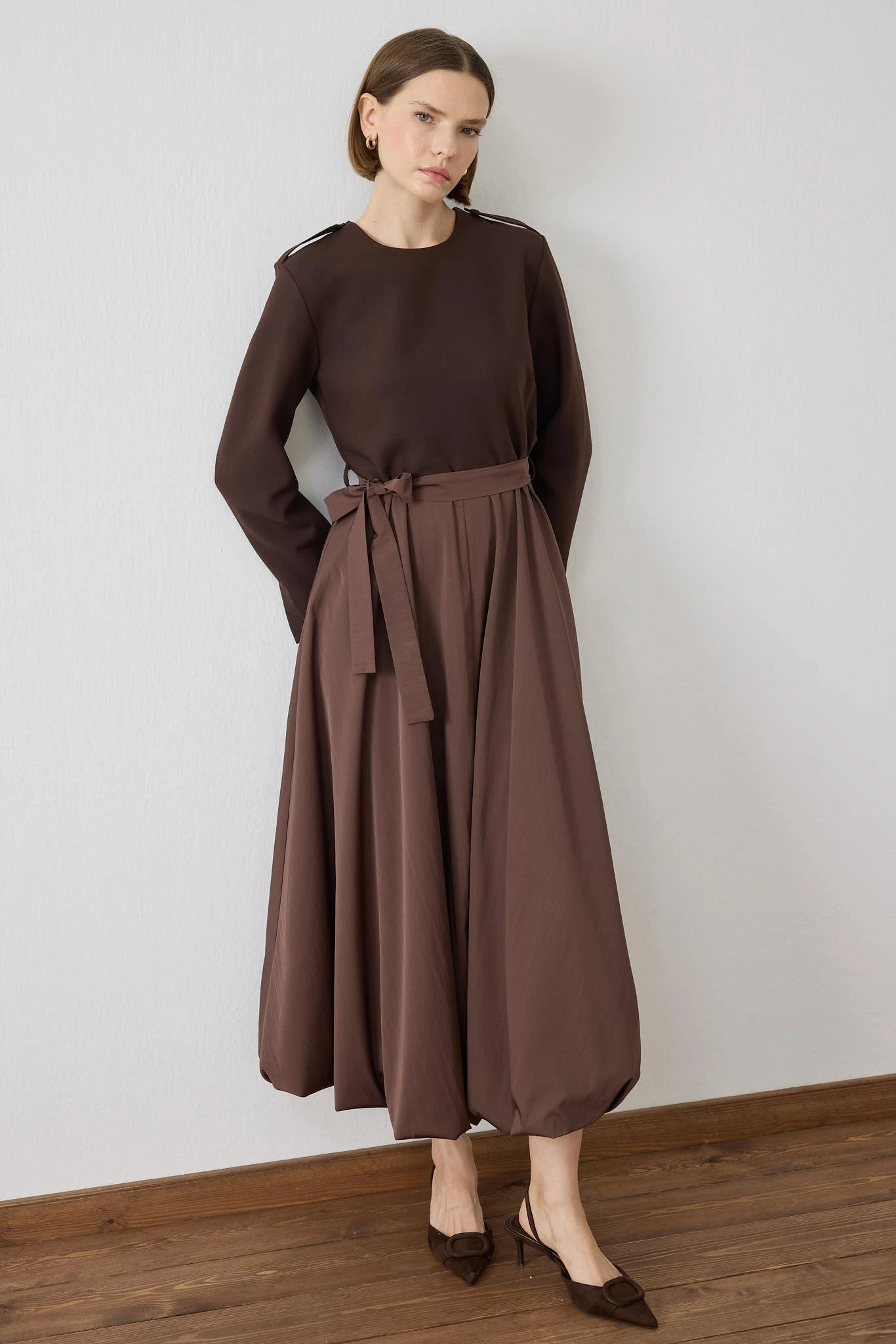 TERZİ DÜKKANI BELLA BALON ETEK DETAYLI ELBİSE TD26K05000013