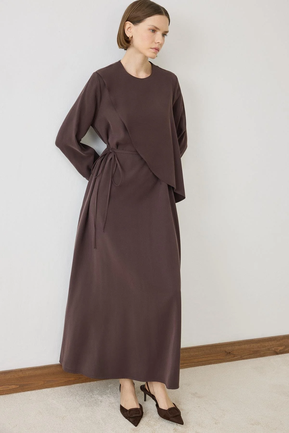 MİORİ JAVE TAŞLANMIŞ MODAL ELBİSE MIO26K3100009