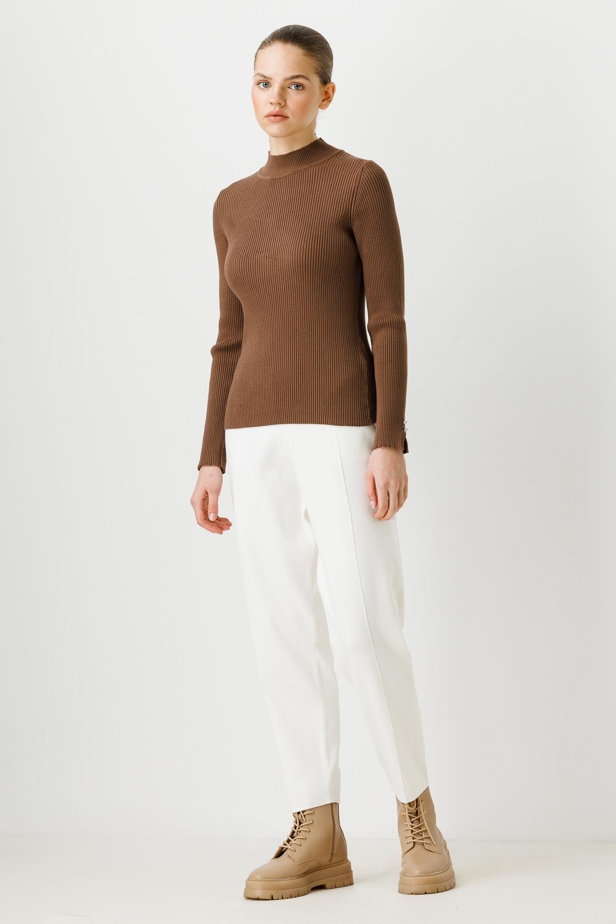 GHİSA TRİKO BLUZ GSBASİC4368 - Kahve