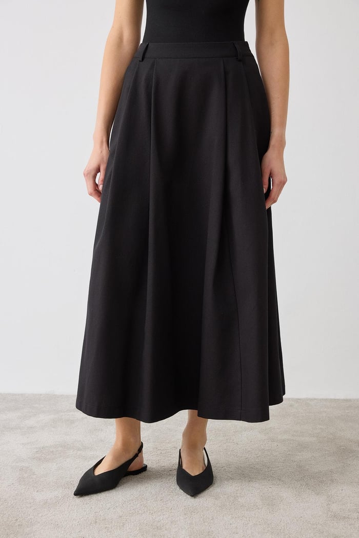 TERZİ DÜKKANI FLAM GABARDİN PİLELİ ETEK TD26K07000011