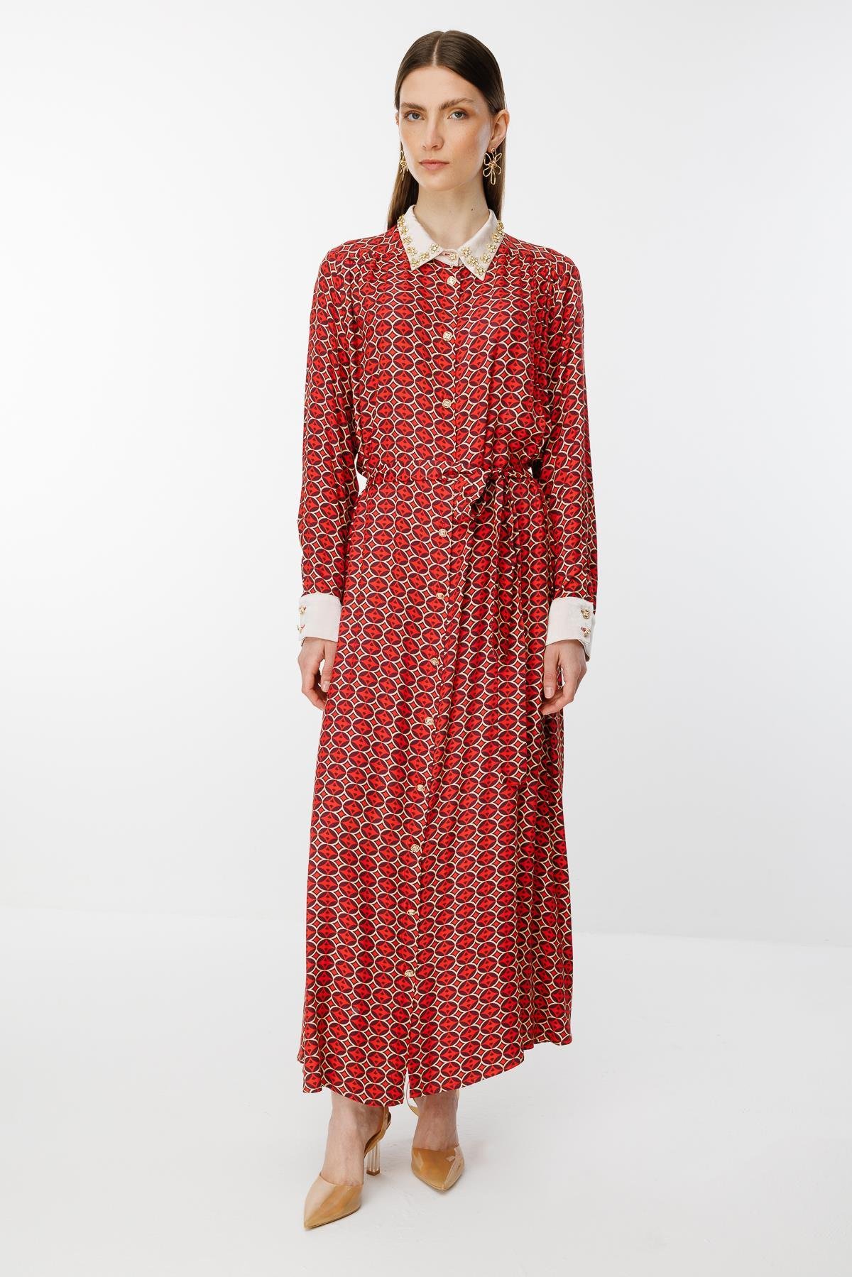 GHİSA BELİ KUŞAKLI ELBİSE 26KGSELB4925