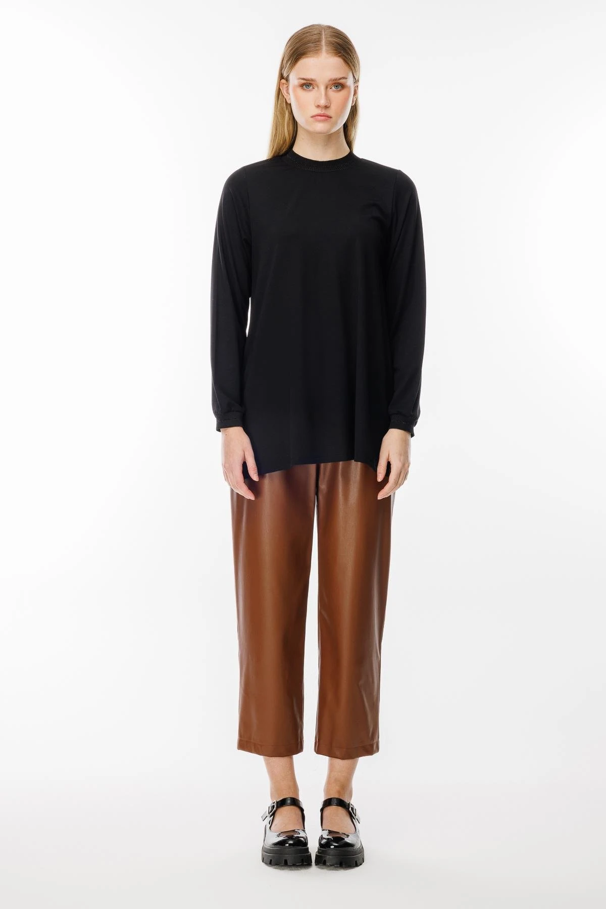 GHİSA UZUN KOL SİMLİ TUNİK GSBASİC4829