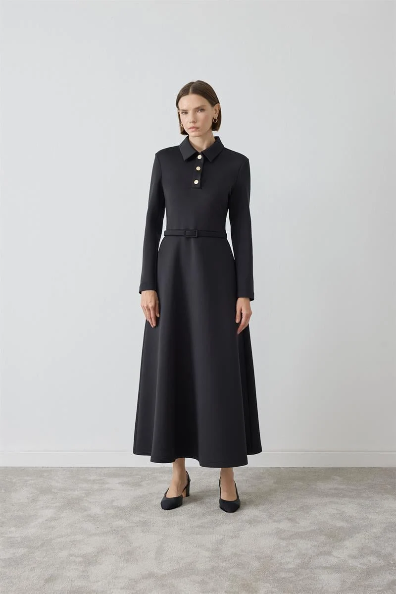 MİORİ MAJE SCUBA ELBİSE MIO26K3100005 - Siyah