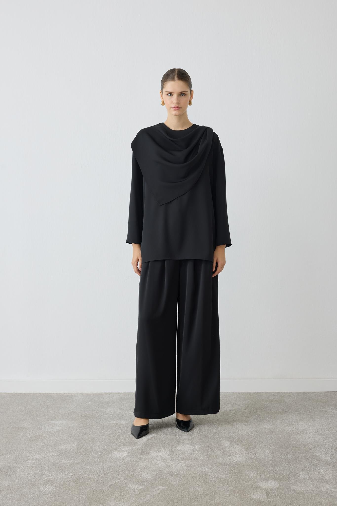 TERZİ DÜKKANI FERAL ŞAL DETAYLI PANTOLONLU TAKIM TD26K05000011