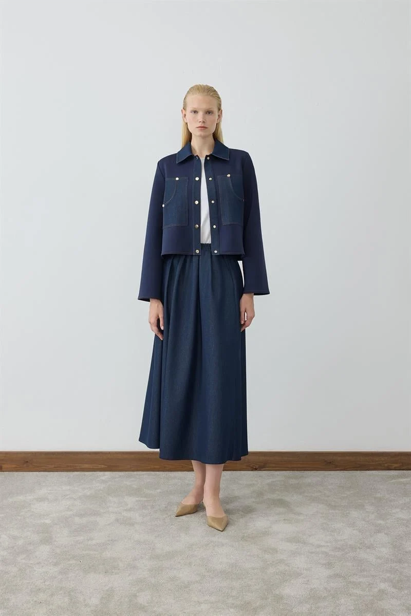 MİORİ AMİRA DENİM ETEKLİ TAKIM MIO26K0500003 - Lacivert