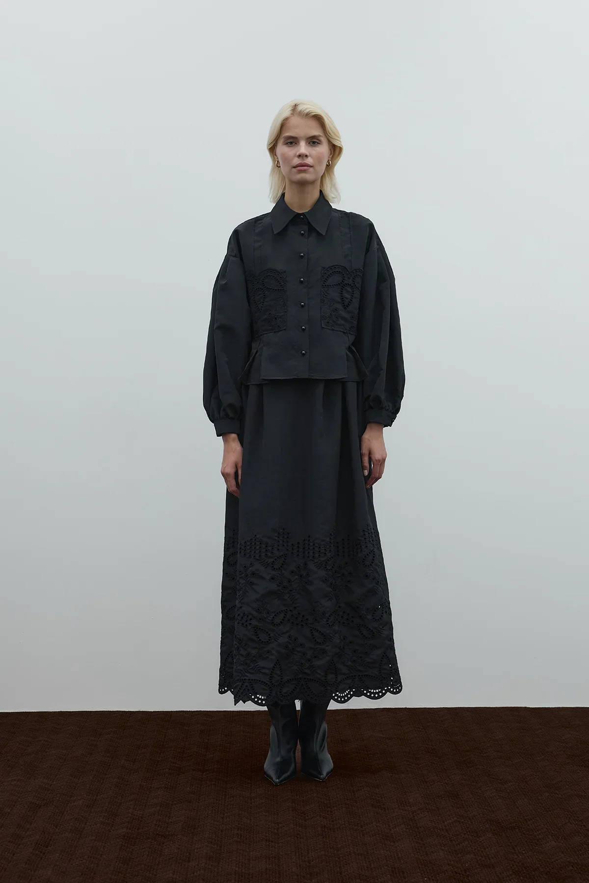 CLANDE POPLİN BRODE CEPLİ GÖMLEK 3021