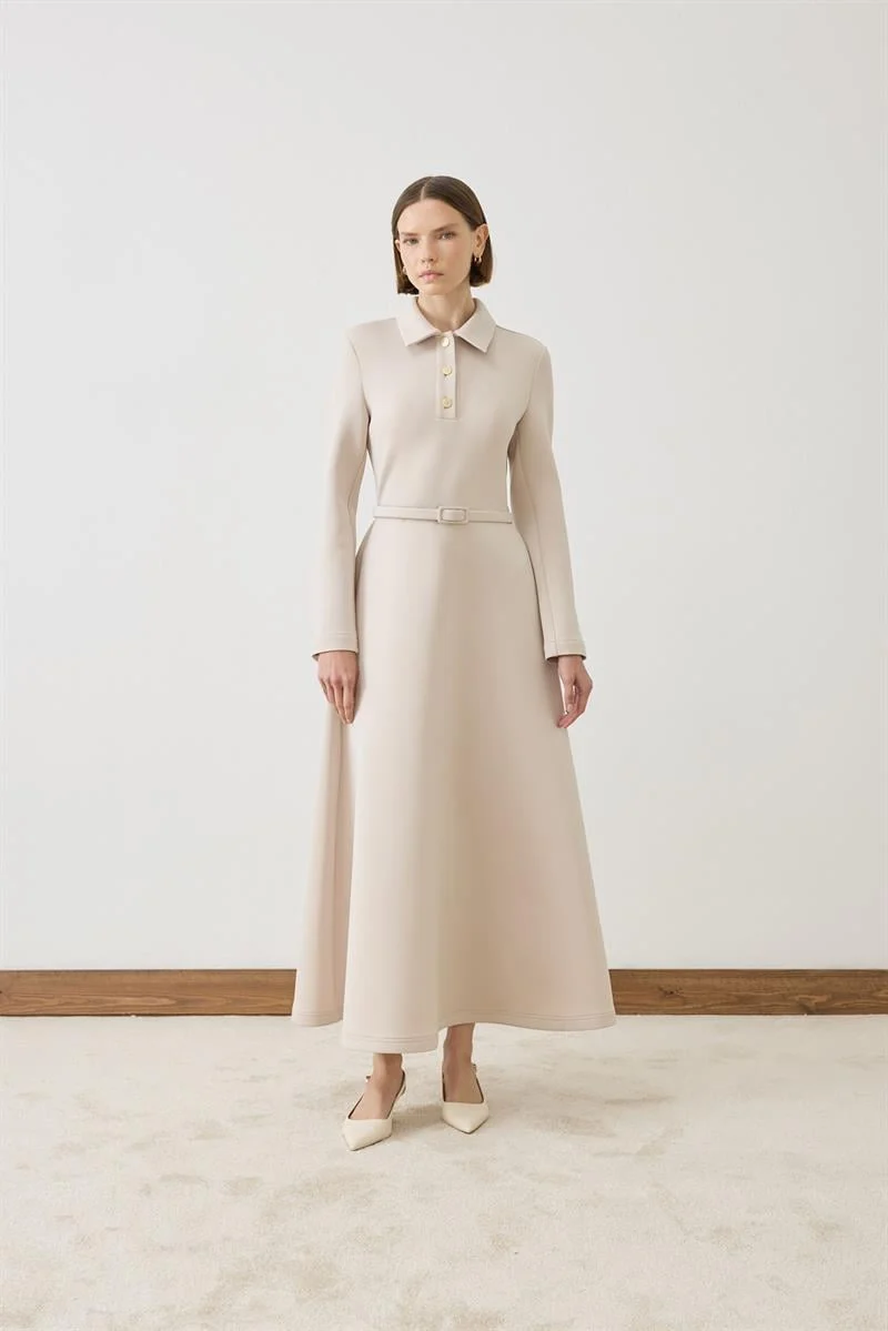 MİORİ MAJE SCUBA ELBİSE MIO26K3100005 - Taş