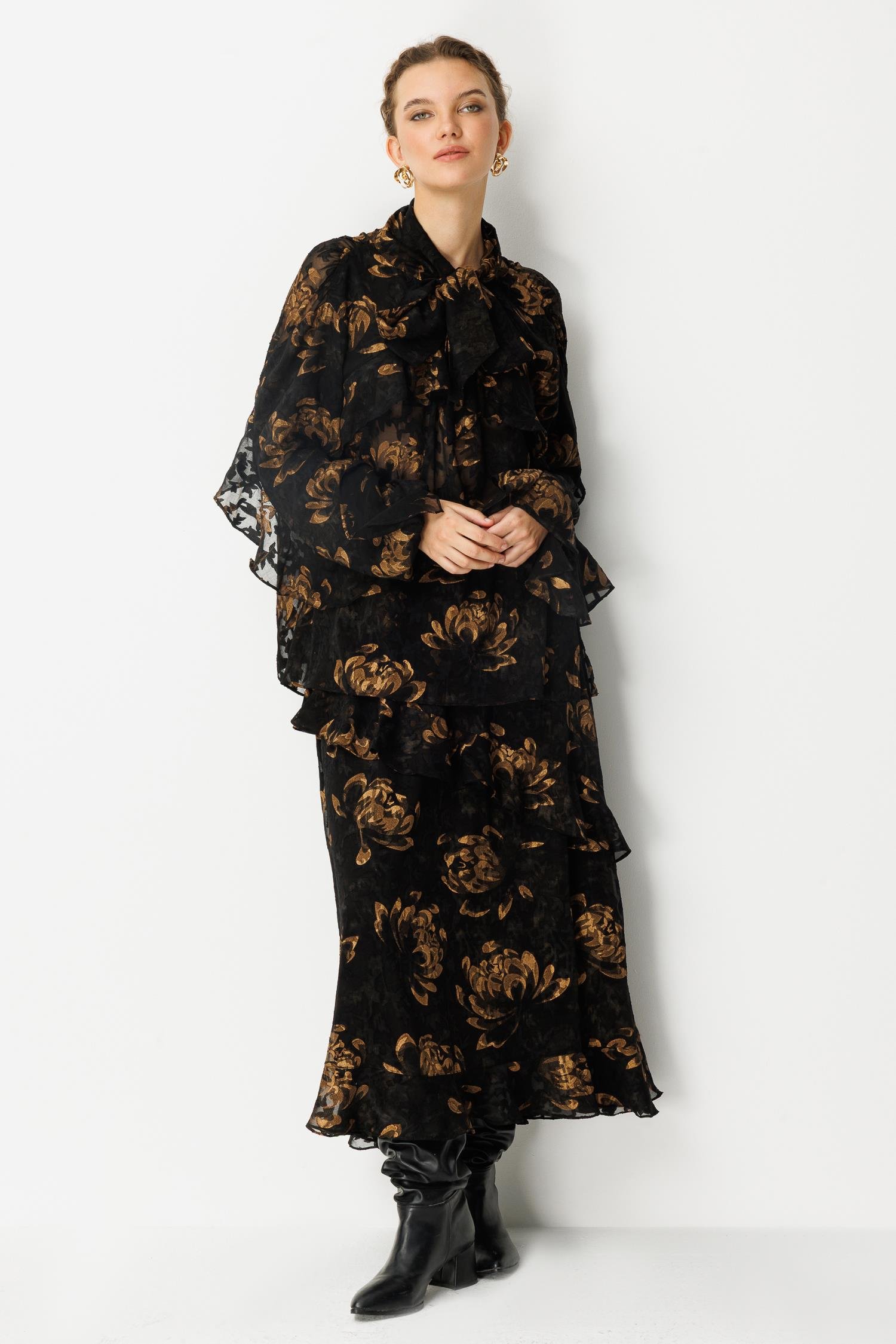 GHİSA FIRFIR DETAYLI ŞİFON TAKIM 26KGSTKM4137