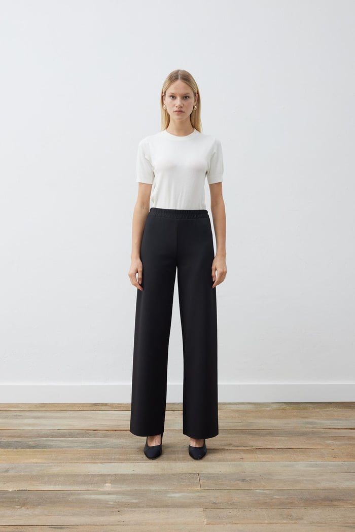 TERZİ DÜKKANI ASEL SCUBA PANTOLON TD21Y04033007 - Siyah