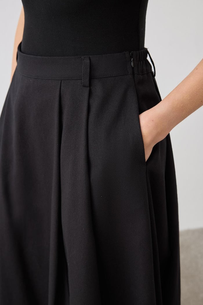 TERZİ DÜKKANI FLAM GABARDİN PİLELİ ETEK TD26K07000011