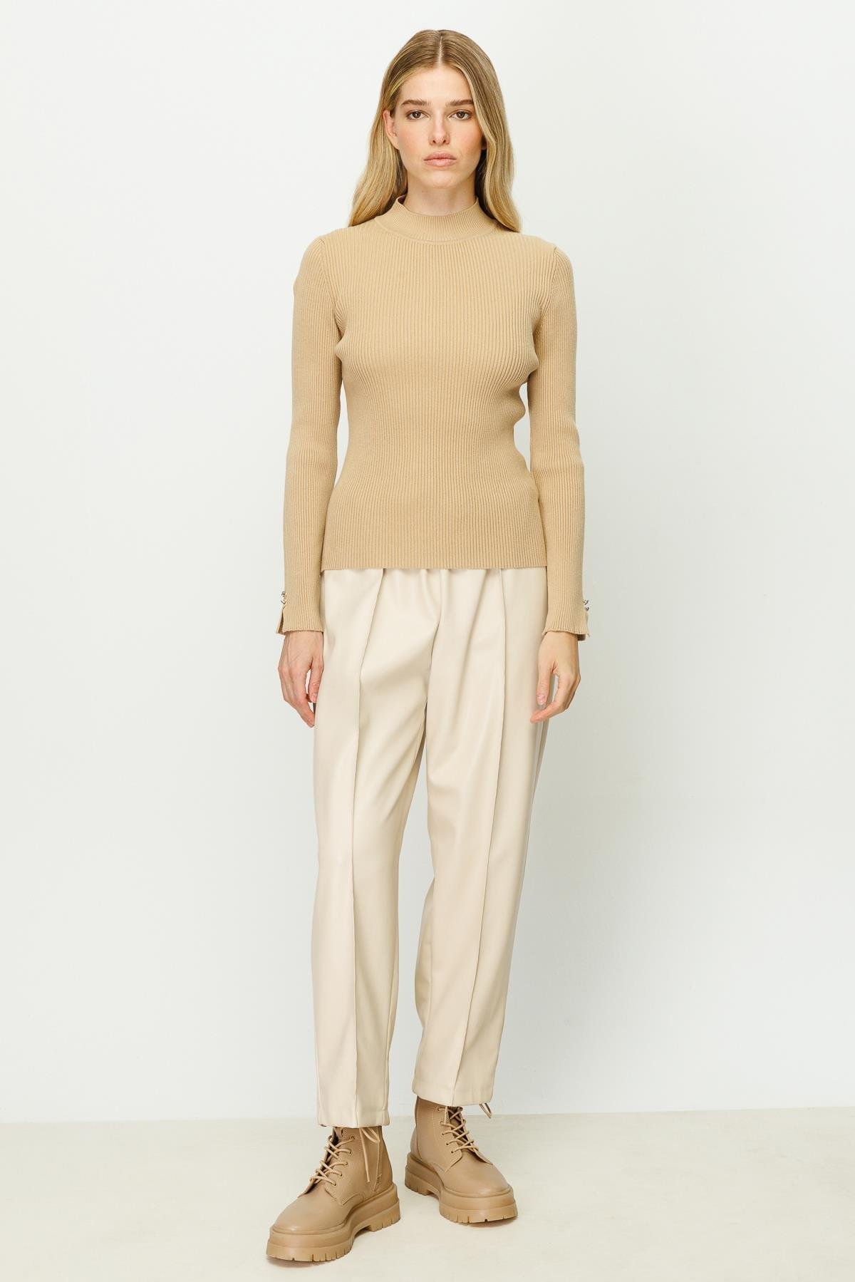 GHİSA TRİKO BLUZ GSBASİC4368 - Camel