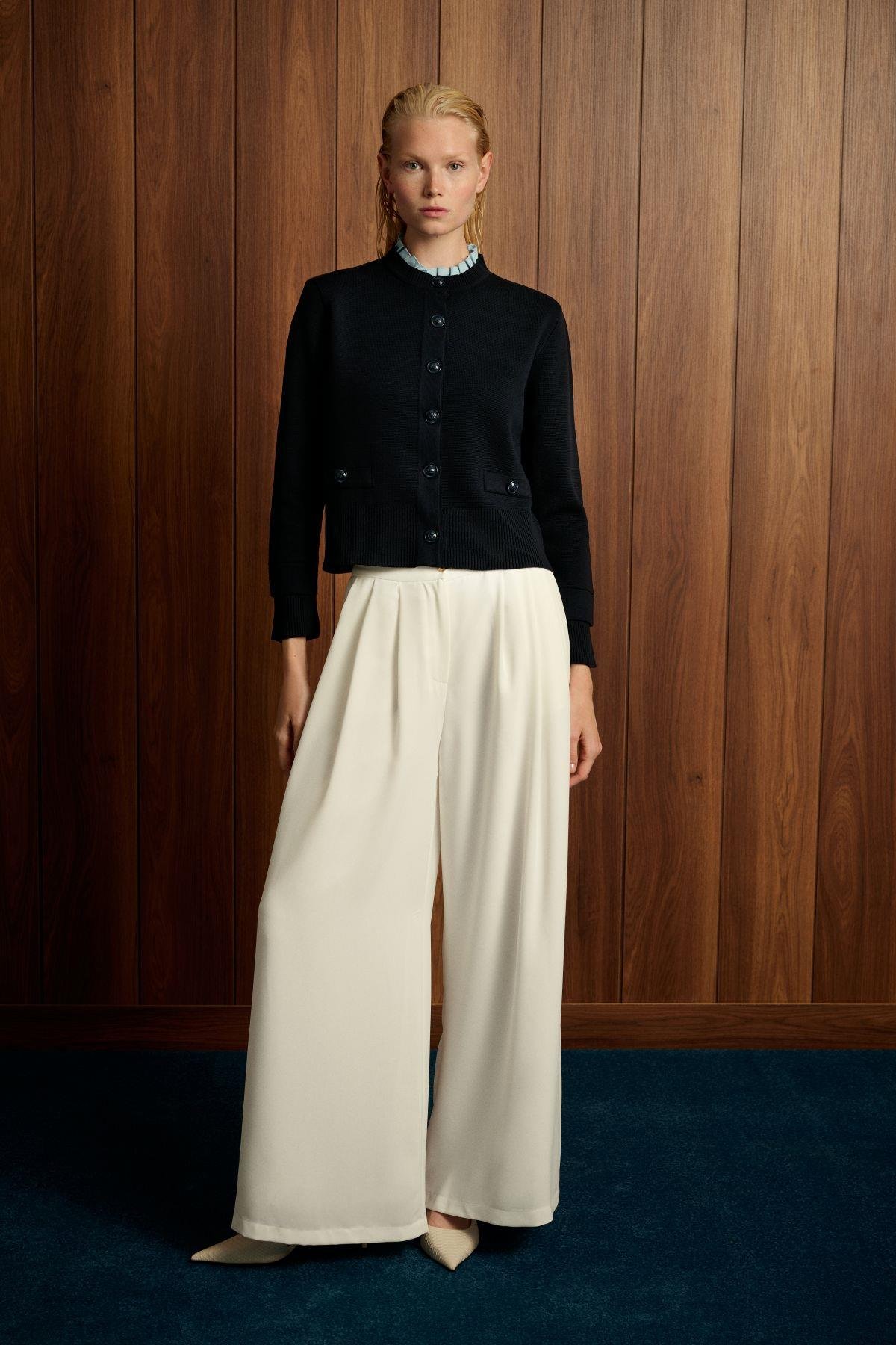 TERZİ DÜKKANI MEVA GÖMLEK YAKA TRİKO HIRKA TD26K06000007 - Lacivert