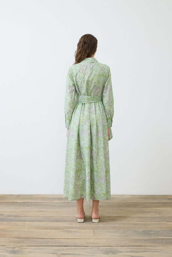 TERZİ DÜKKANI ALİNA ŞAL DESENLİ VUAL ELBİSE