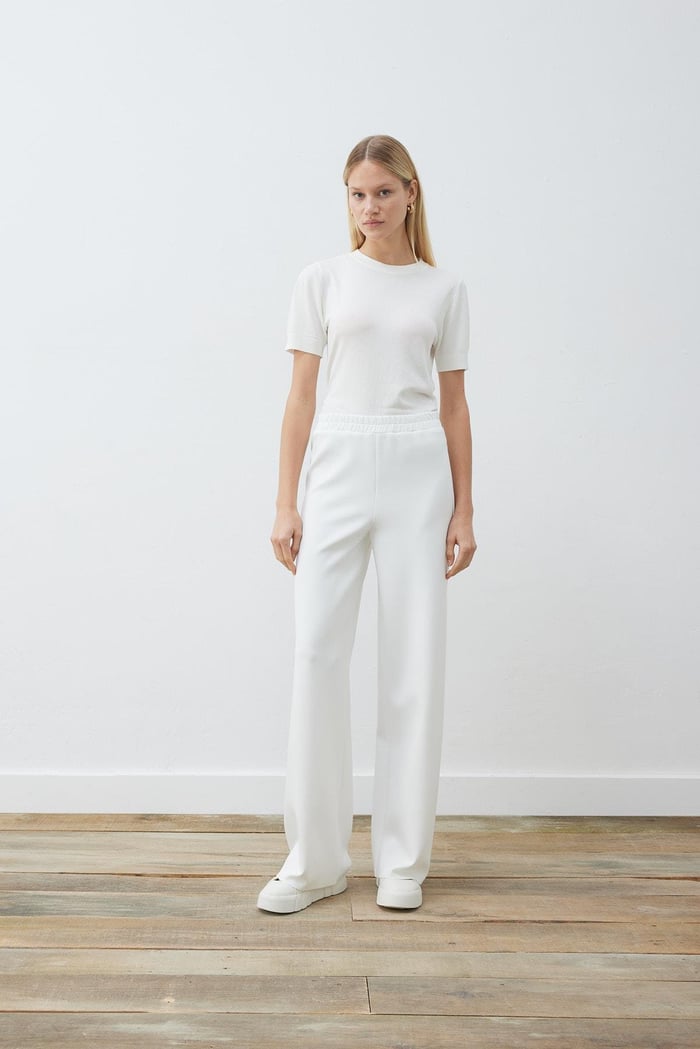 TERZİ DÜKKANI ASEL SCUBA PANTOLON TD21Y04033007 - Beyaz