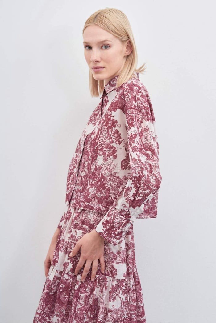 LADY DESENLİ VUAL ETEKLİ TAKIM - Bordo