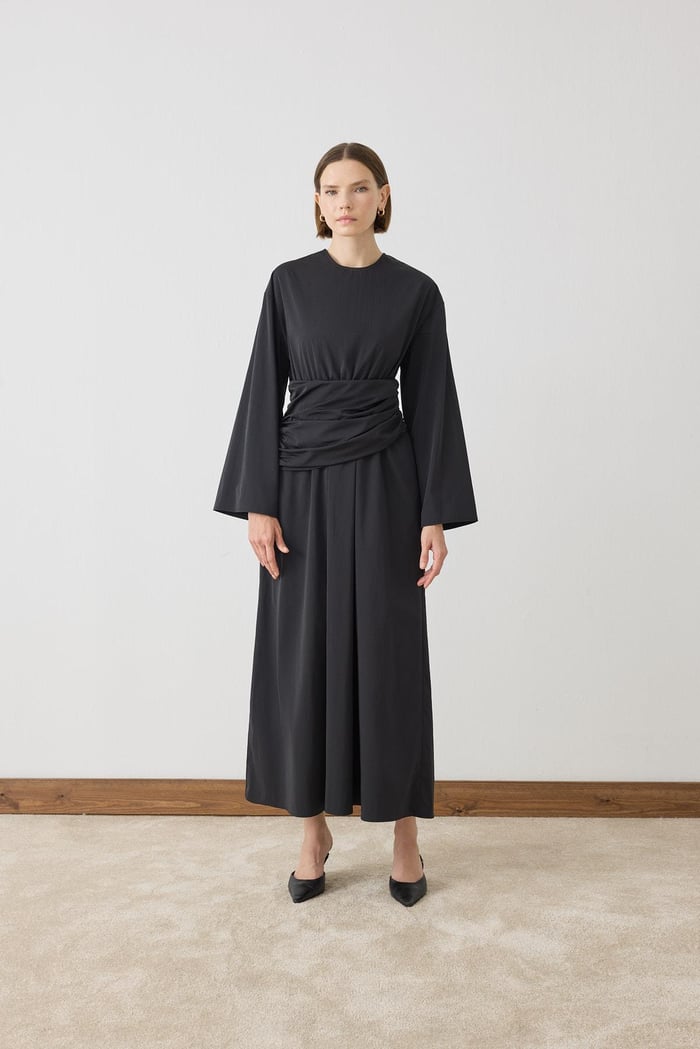 TERZİ DÜKKANI ROSE BÜZGÜLÜ DETAYLI ELBİSE TD26K31000007