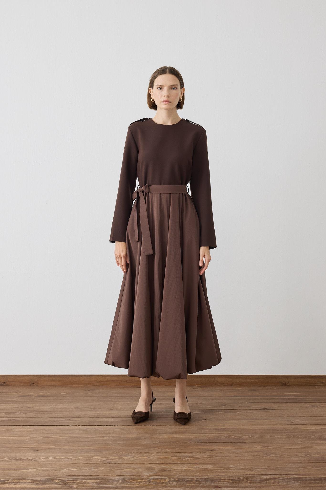 TERZİ DÜKKANI BELLA BALON ETEK DETAYLI ELBİSE TD26K05000013