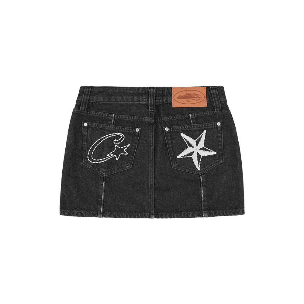 Corteiz Stitch Down Denim Skirt Black (W)