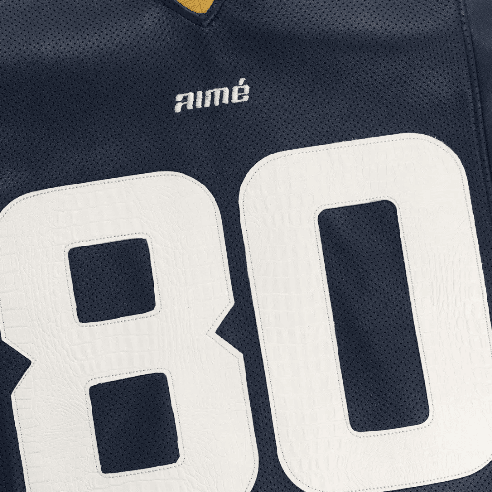 Aimé Leon Dore Leather Team Football Jersey 'Navy Blazer'